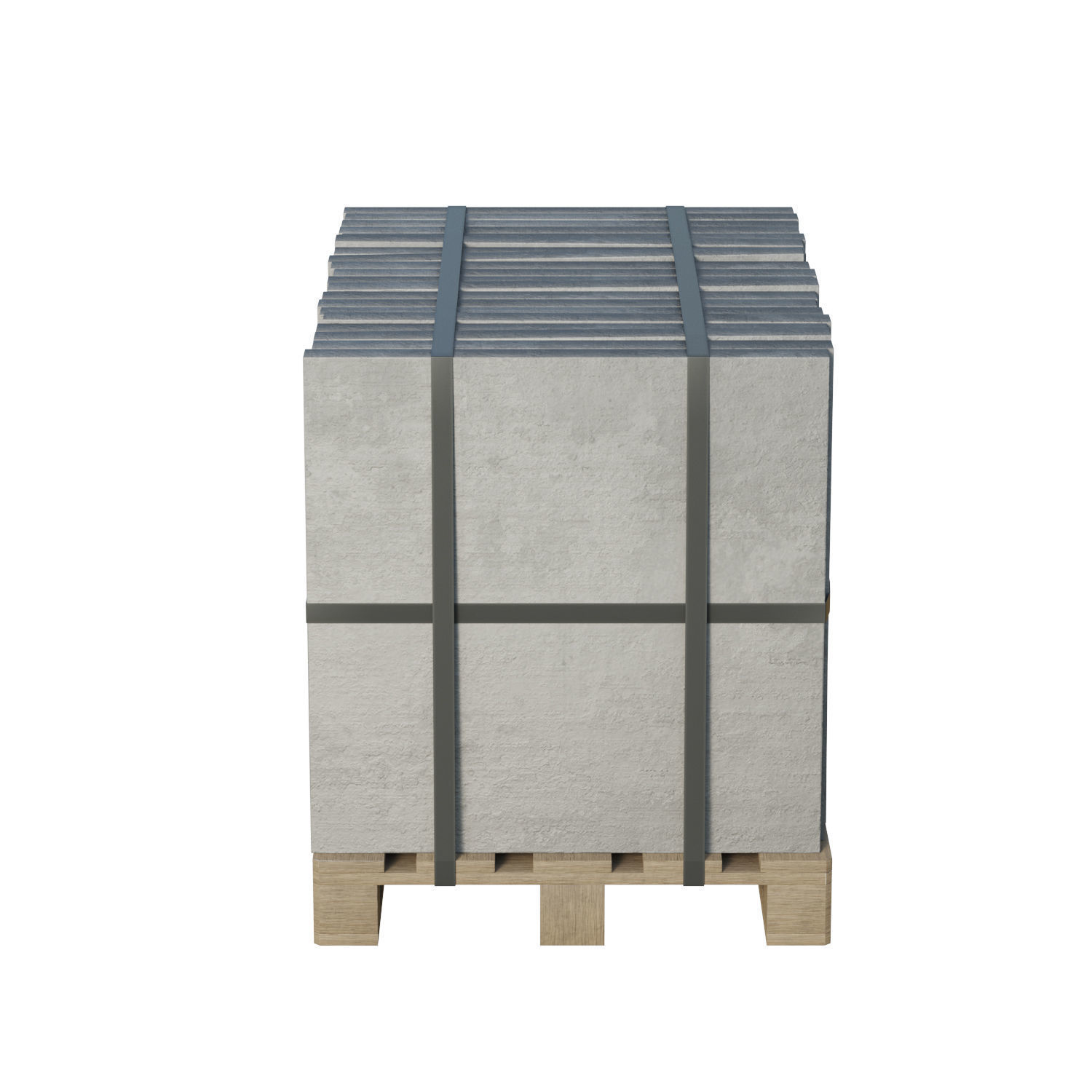Concrete Slabs On Wooden Pallet Low-poly 3D model_5