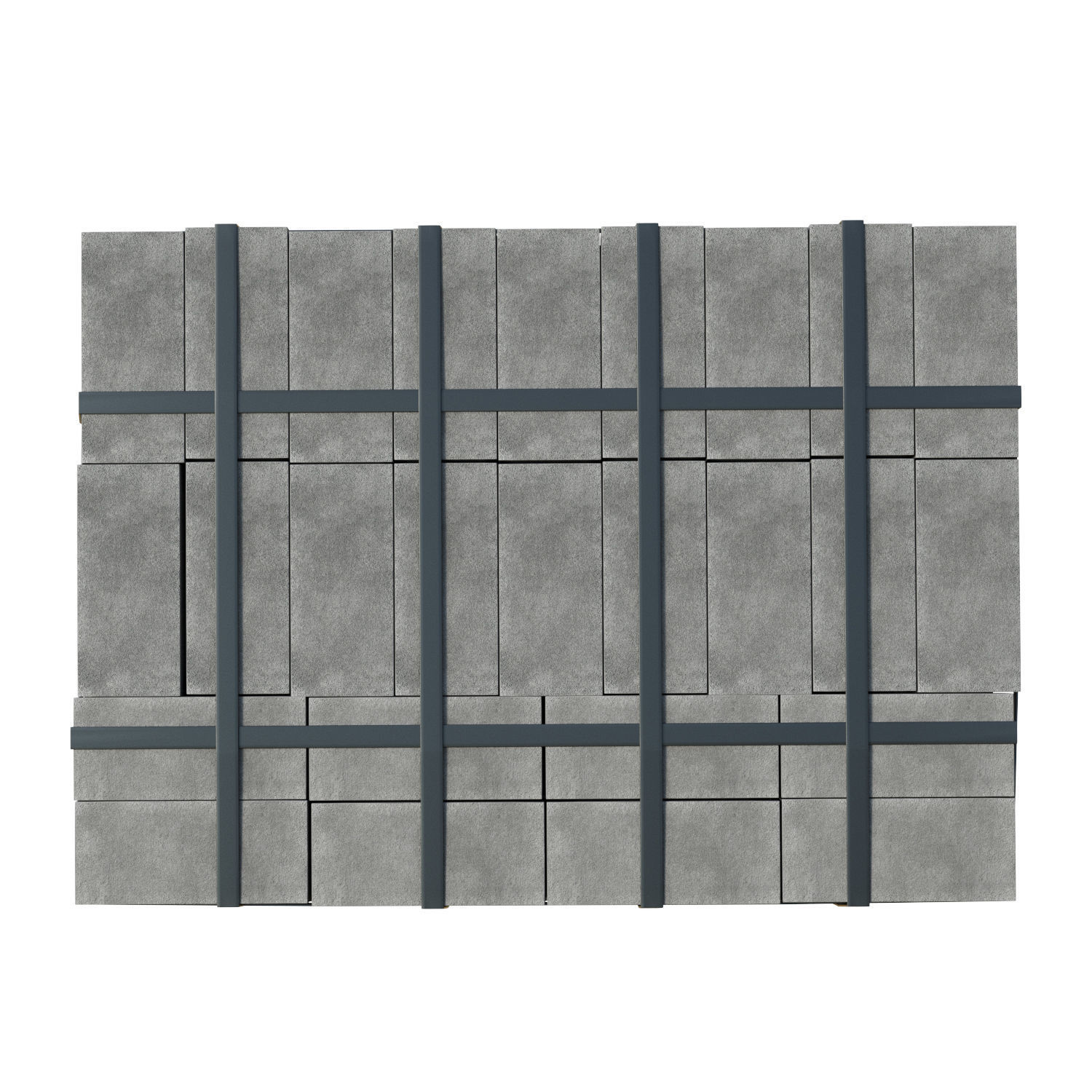 Concrete Blocks On Wood Pallet Low-poly 3D model_8