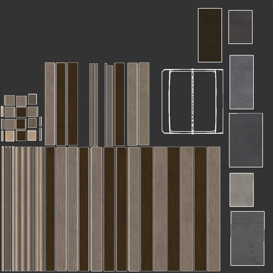 Concrete Blocks On Wood Pallet Low-poly 3D model_15