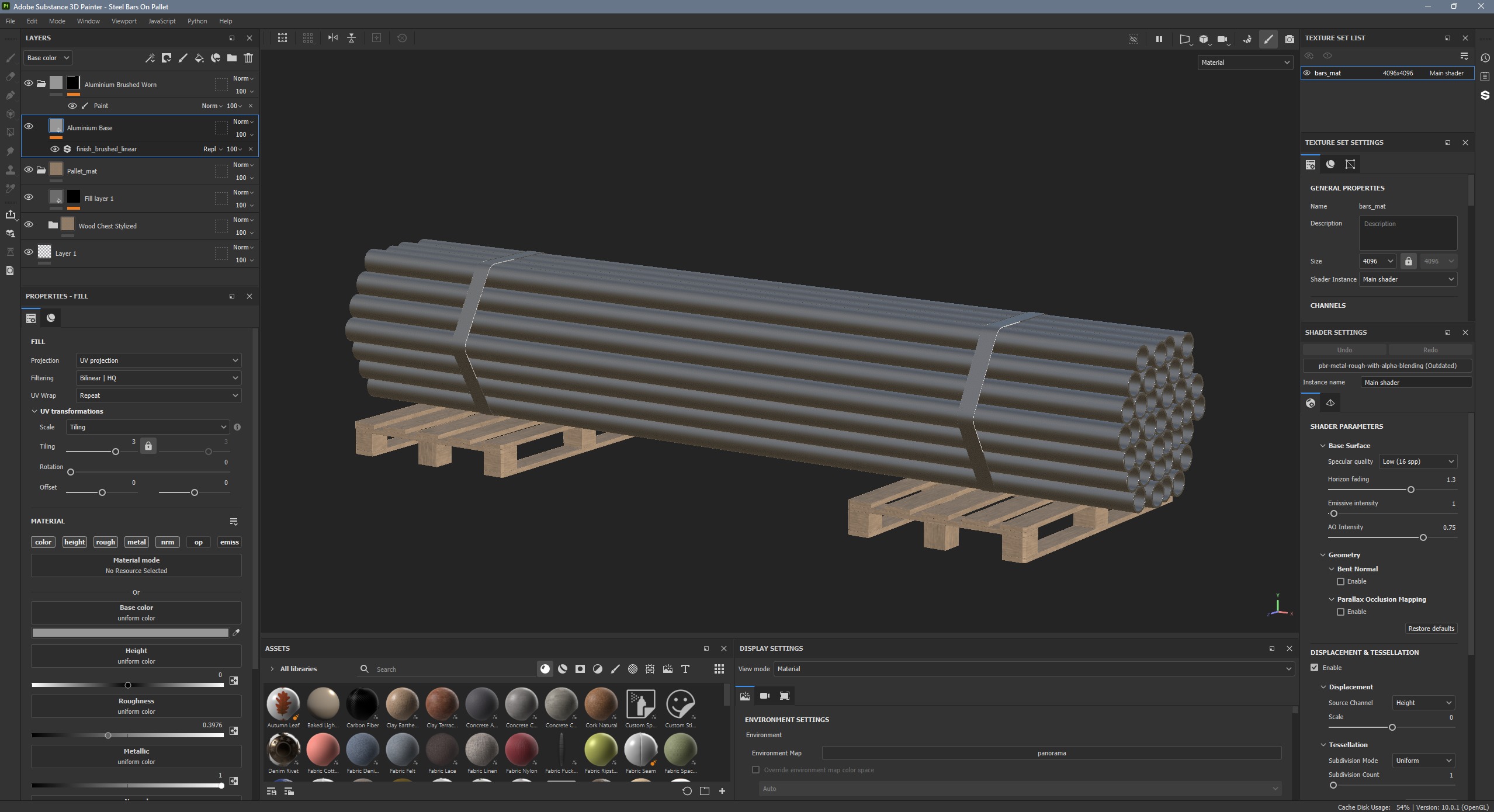 Steel Bars On Pallet Low-poly 3D model_15