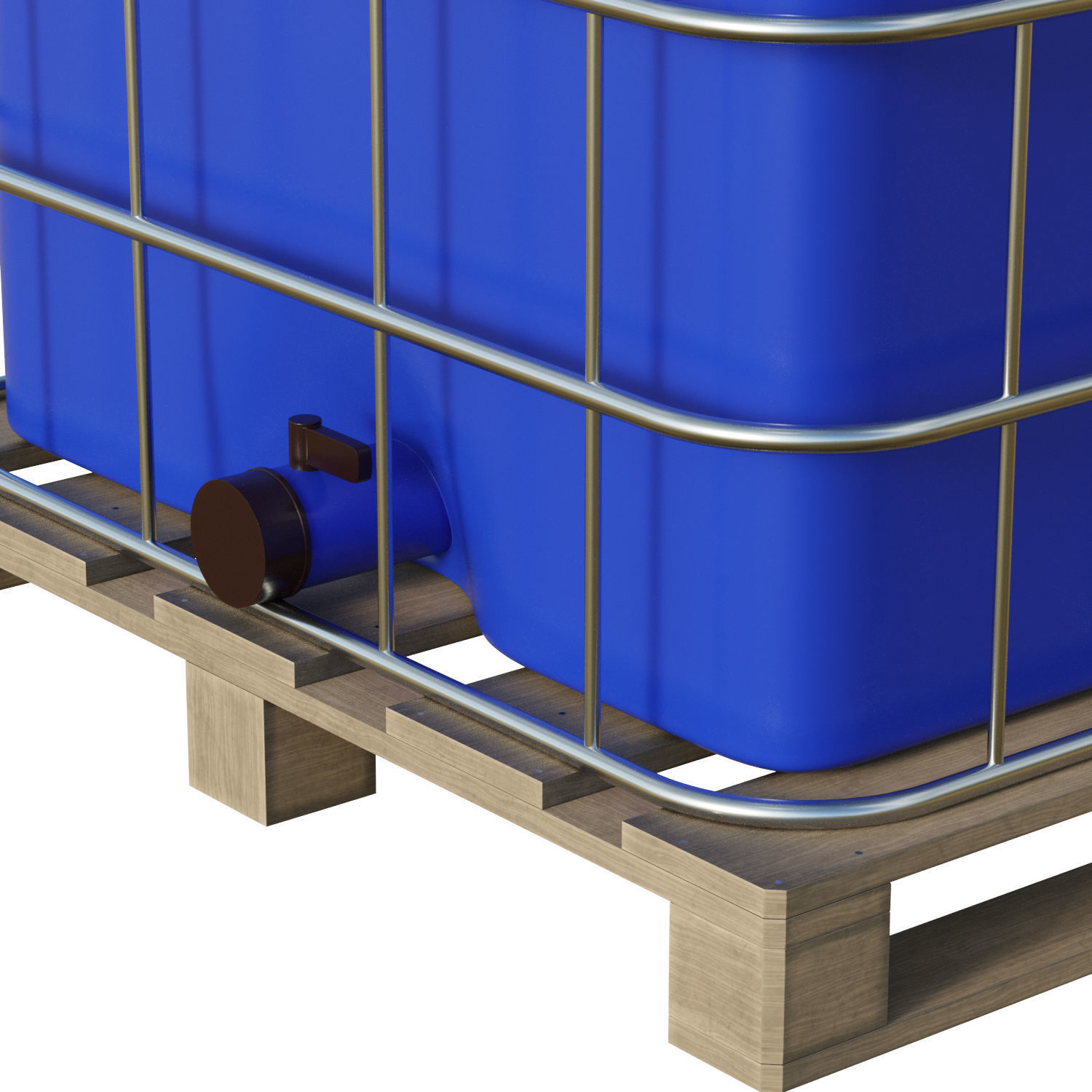 Plastic Water Tank On Pallet Low-poly 3D model_10