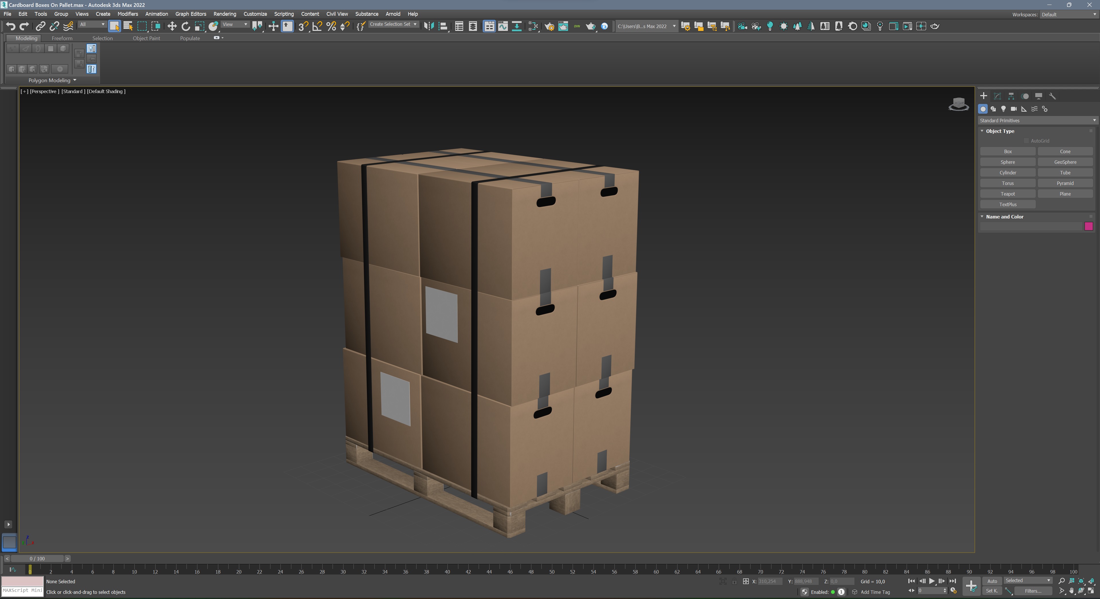 Cardboard Boxes On Pallet Low-poly 3D model_13