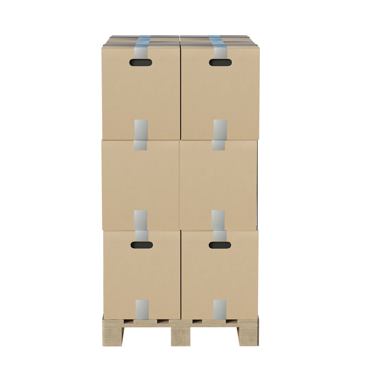 Cardboard Boxes On Pallet Low-poly 3D model_4