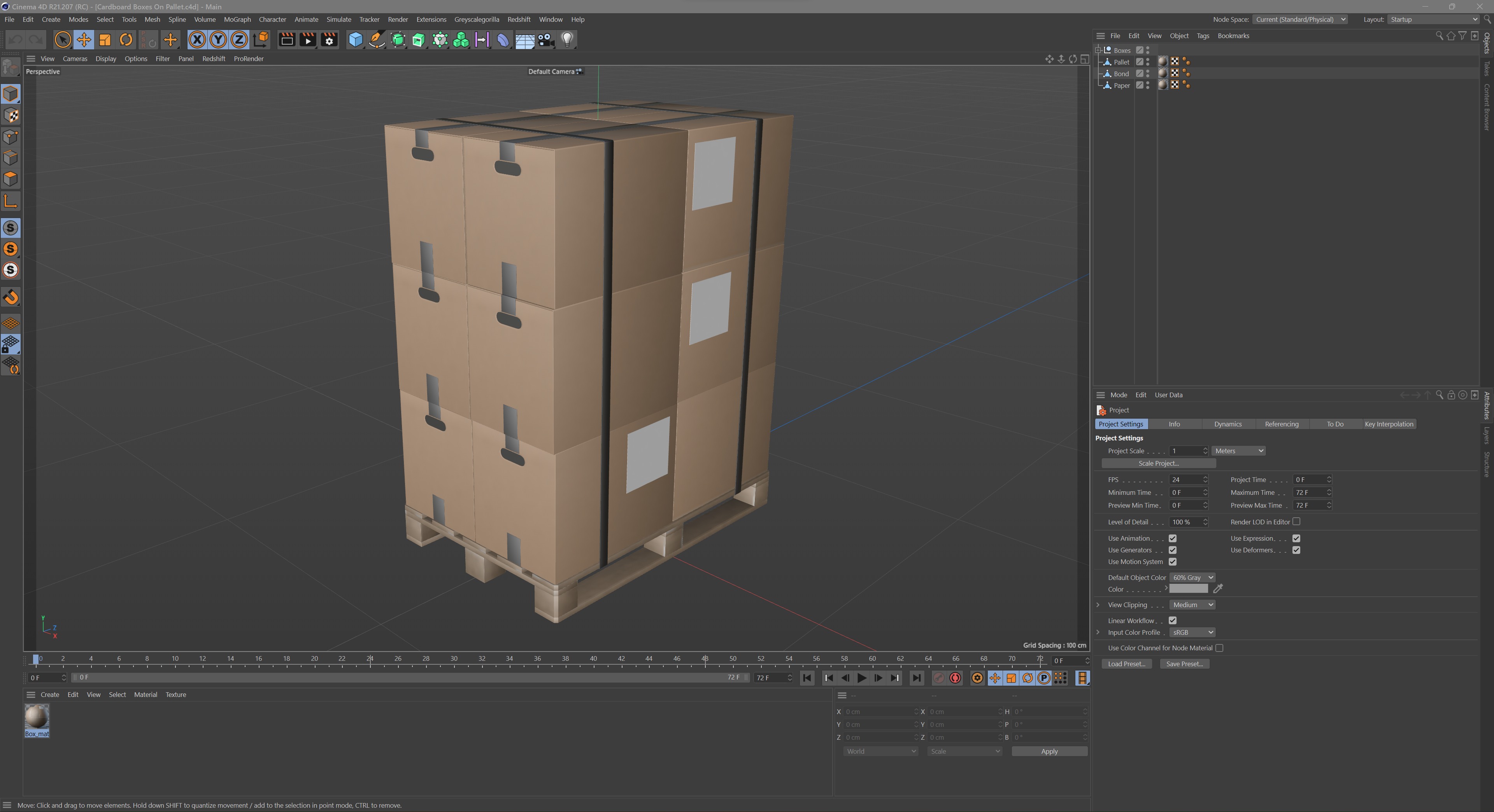 Cardboard Boxes On Pallet Low-poly 3D model_12