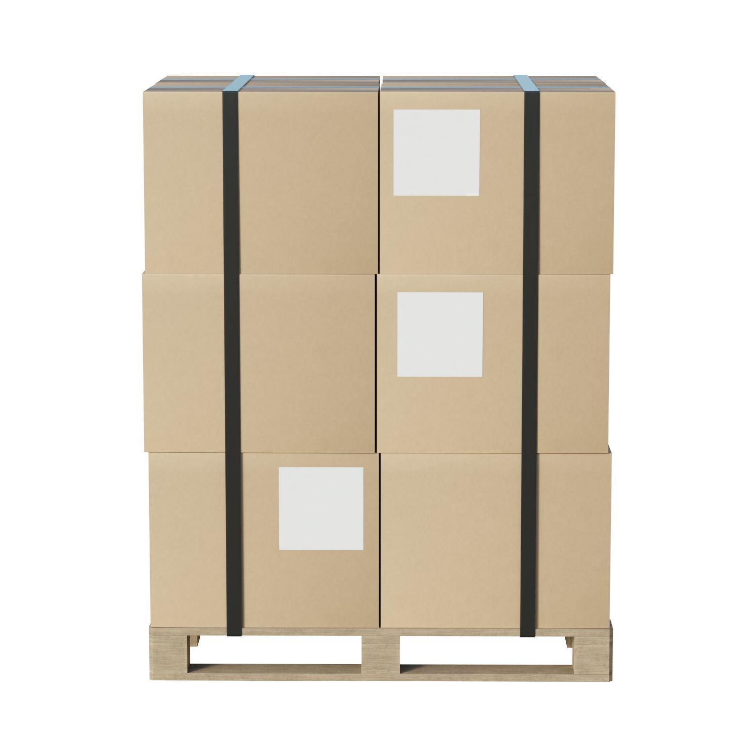 Cardboard Boxes On Pallet Low-poly 3D model_2