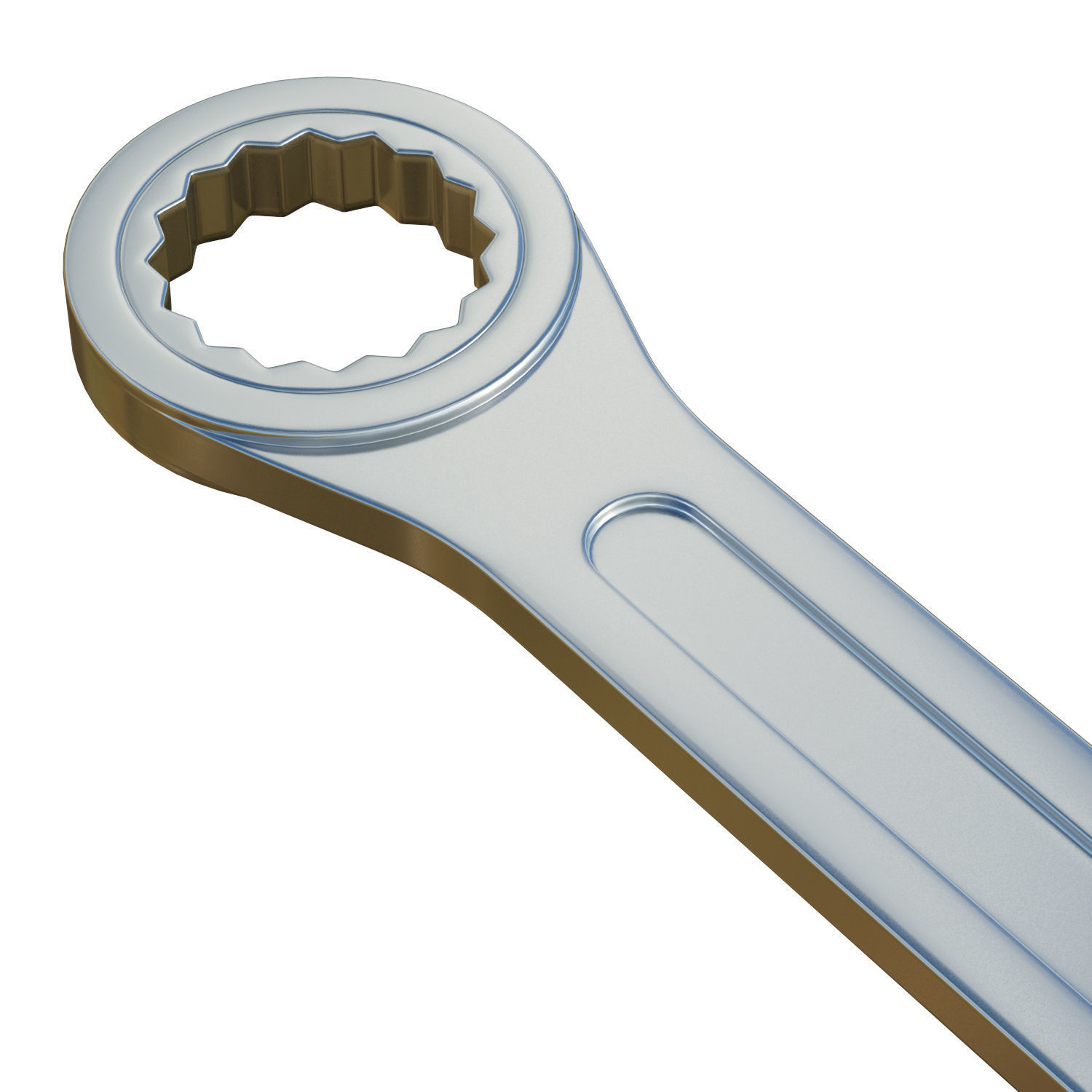 Silver Wrench Low-poly 3D model_4