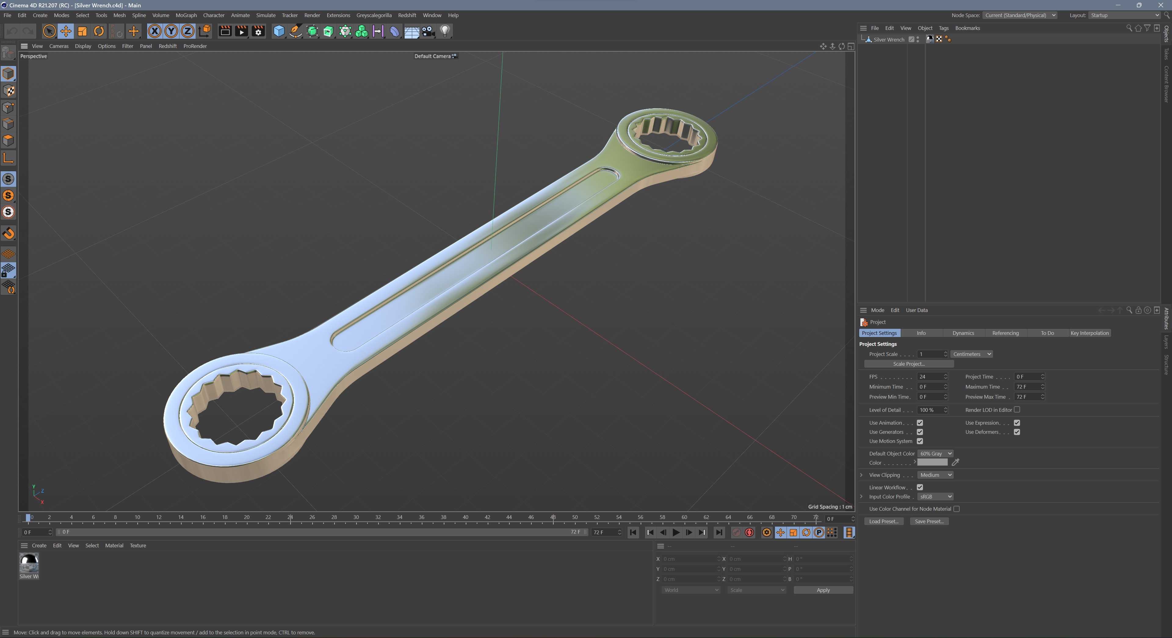 Silver Wrench Low-poly 3D model_7