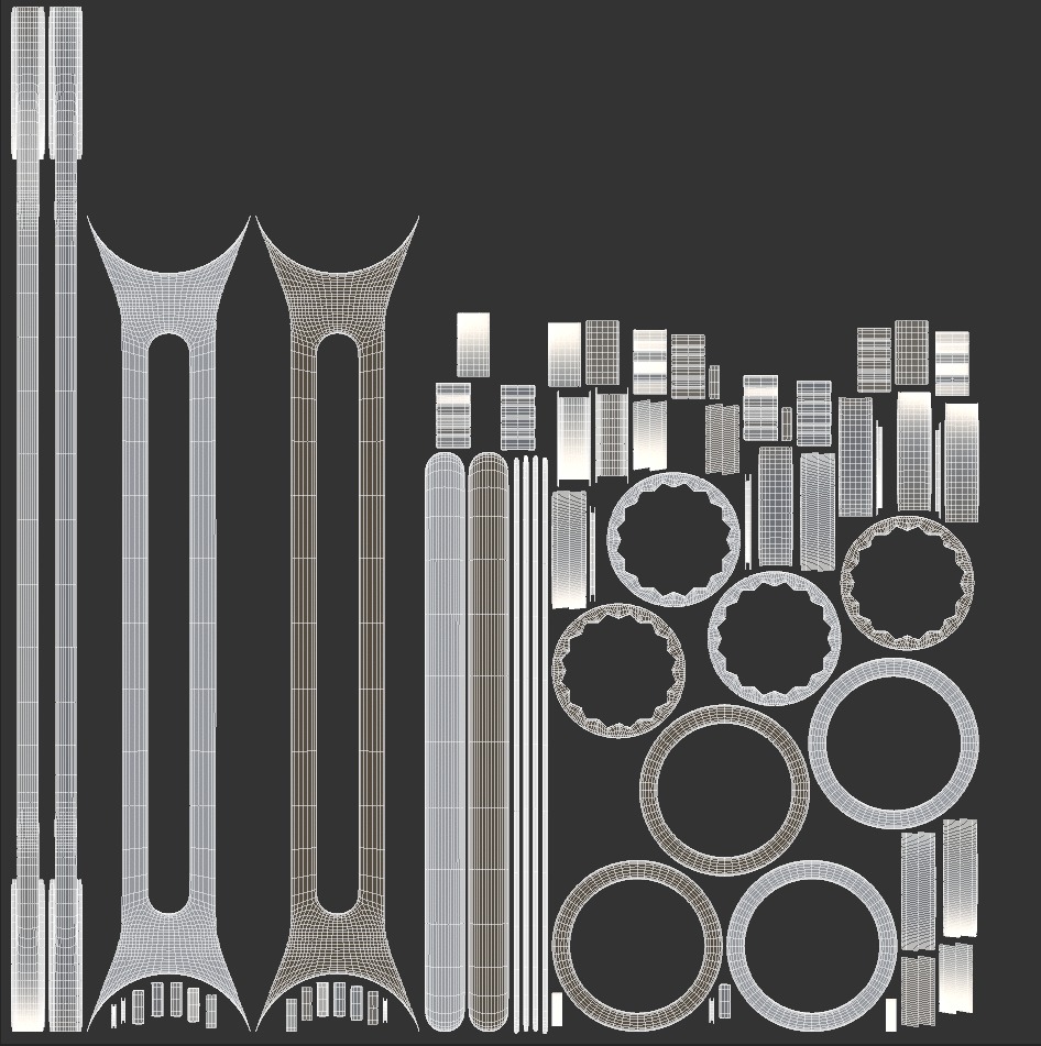 Silver Wrench Low-poly 3D model_12