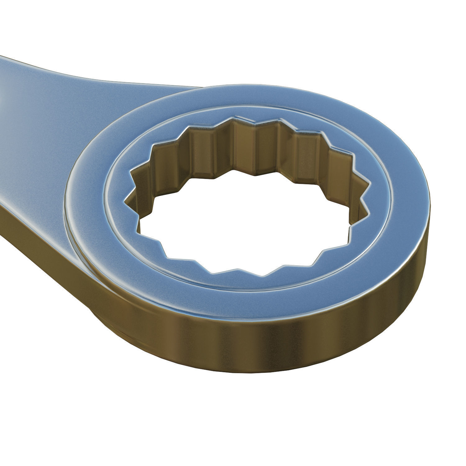 Silver Wrench Low-poly 3D model_1