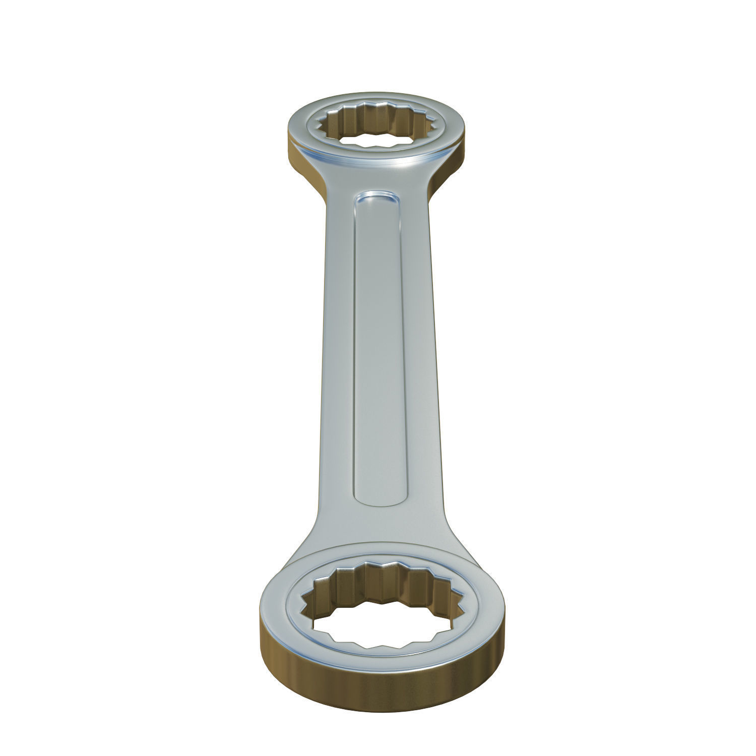 Silver Wrench Low-poly 3D model_3