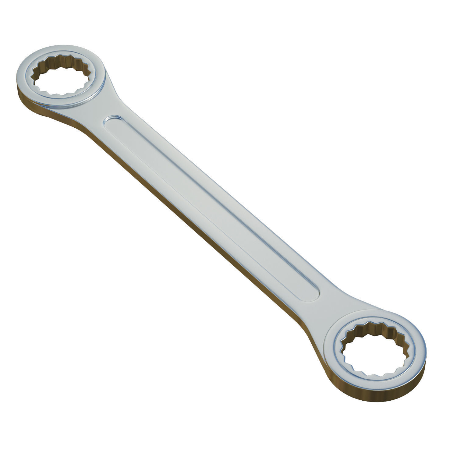 Silver Wrench Low-poly 3D model_6