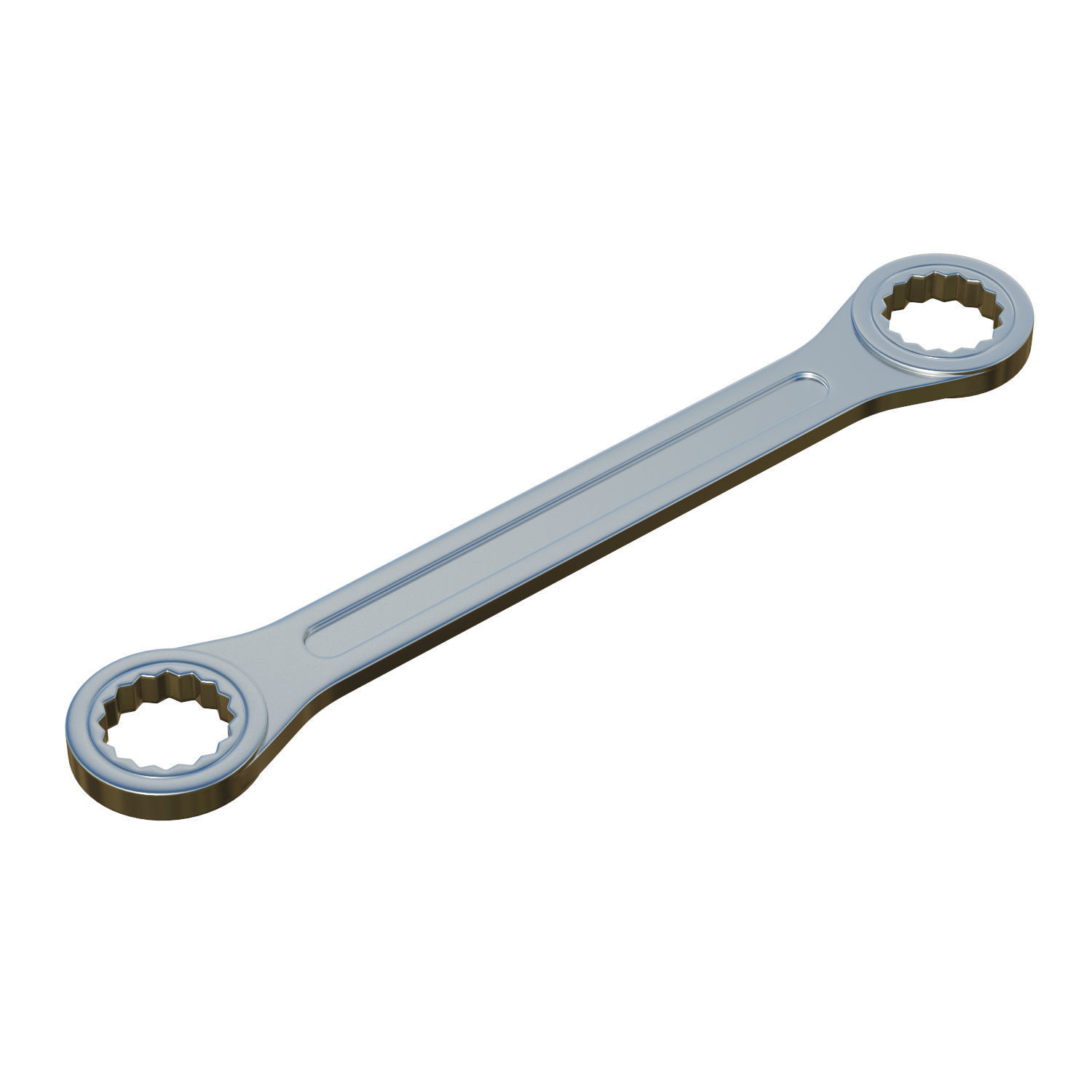 Silver Wrench Low-poly 3D model_2