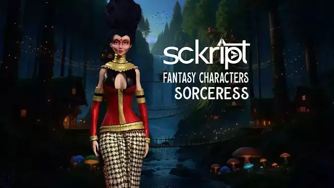 The Sorceress Low-poly 3D model