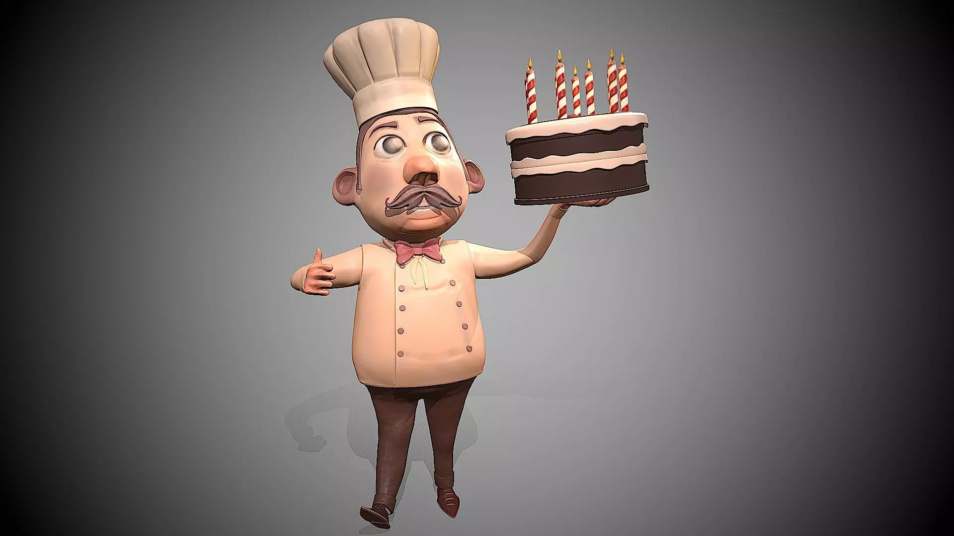 3D Cartoon Chef  3D model_0