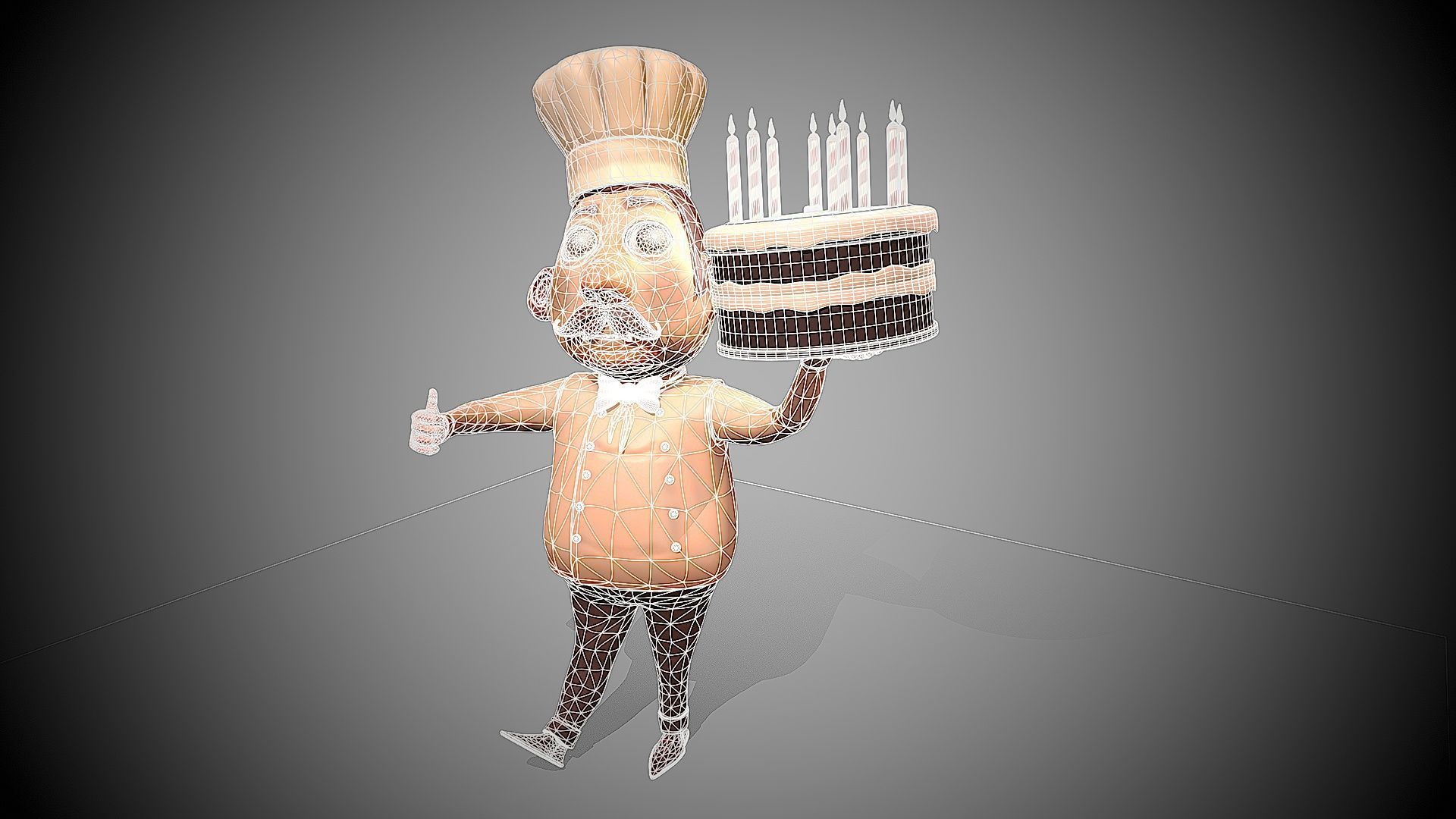 3D Cartoon Chef  3D model_10