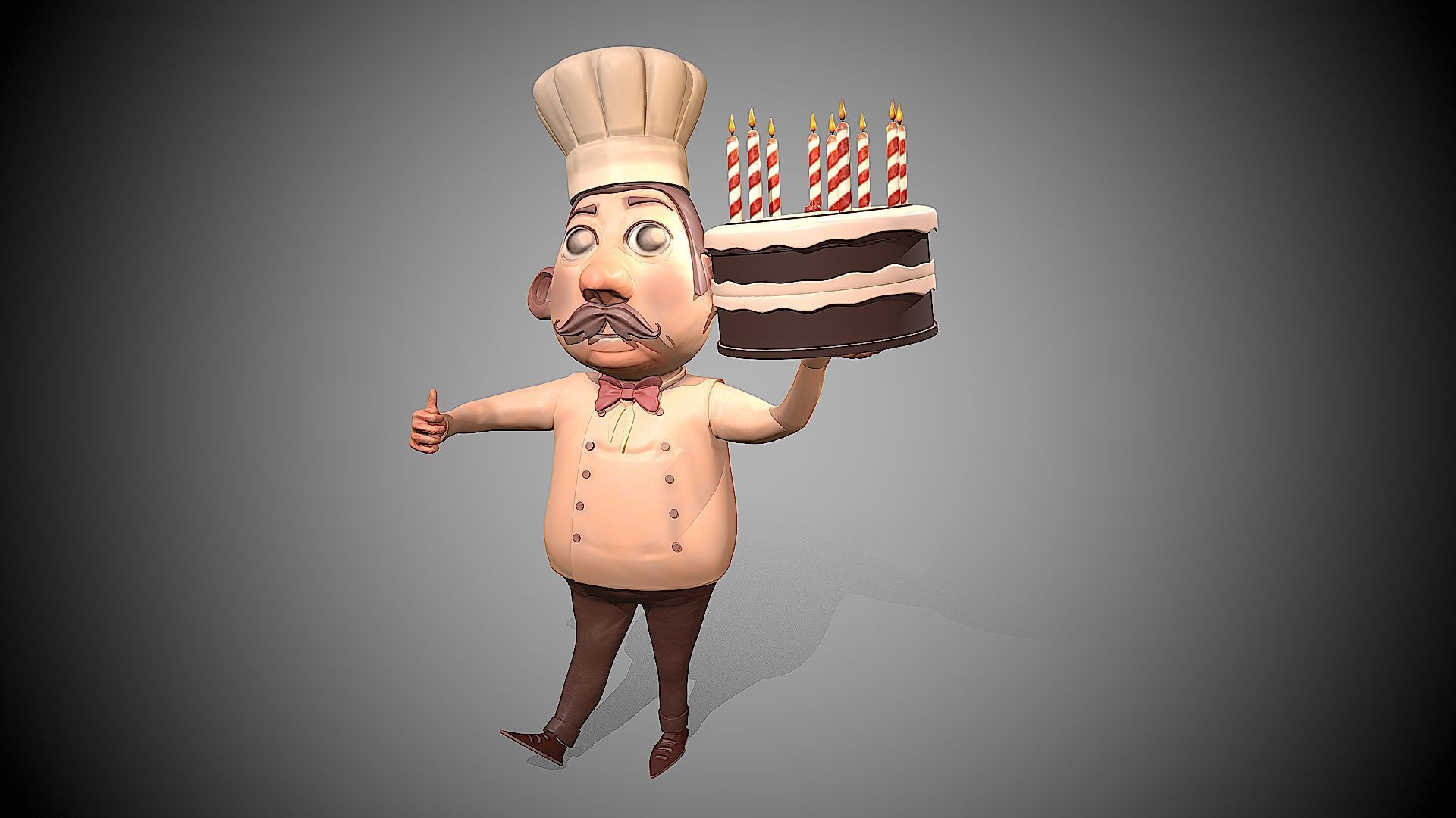 3D Cartoon Chef  3D model_2