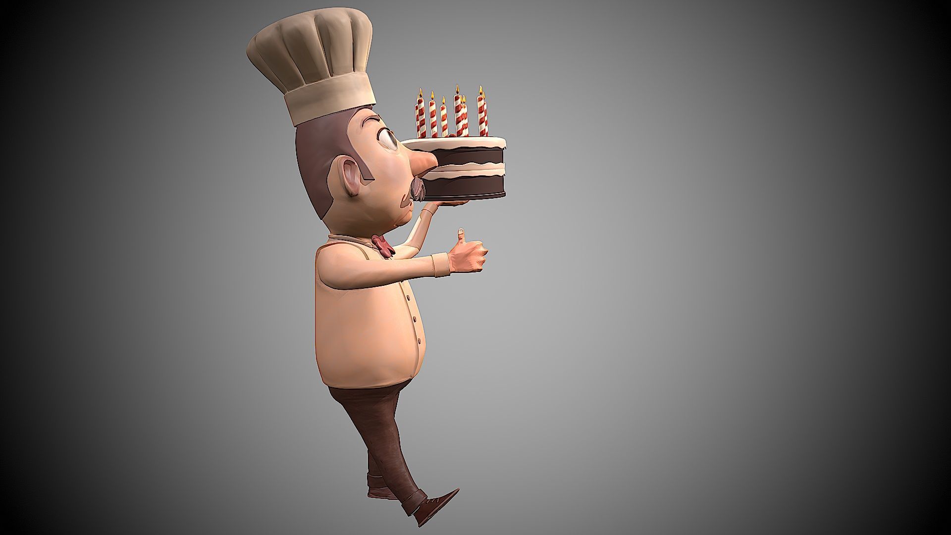 3D Cartoon Chef  3D model_3