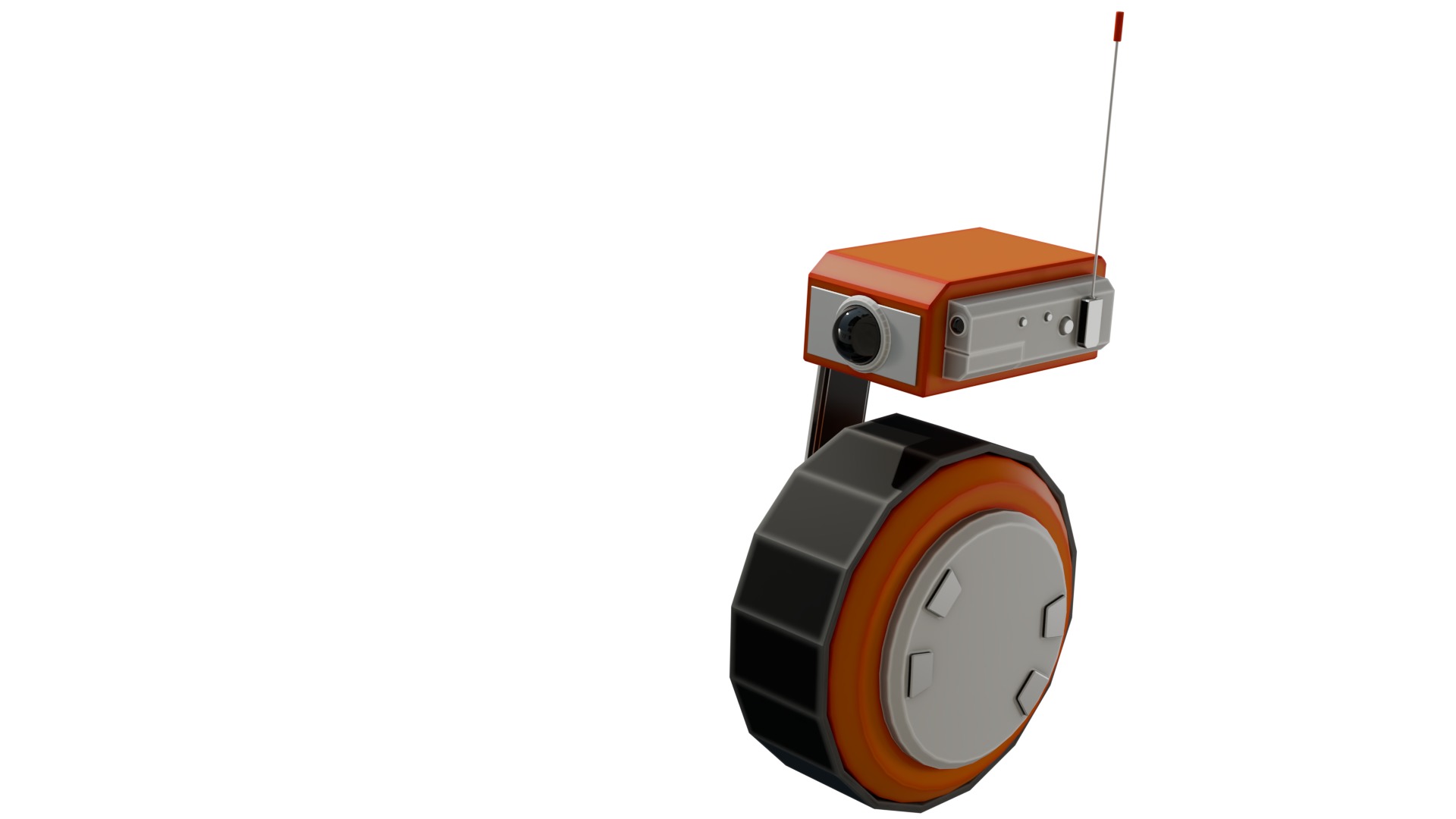 Wheel-robot Low-poly 3D model_1
