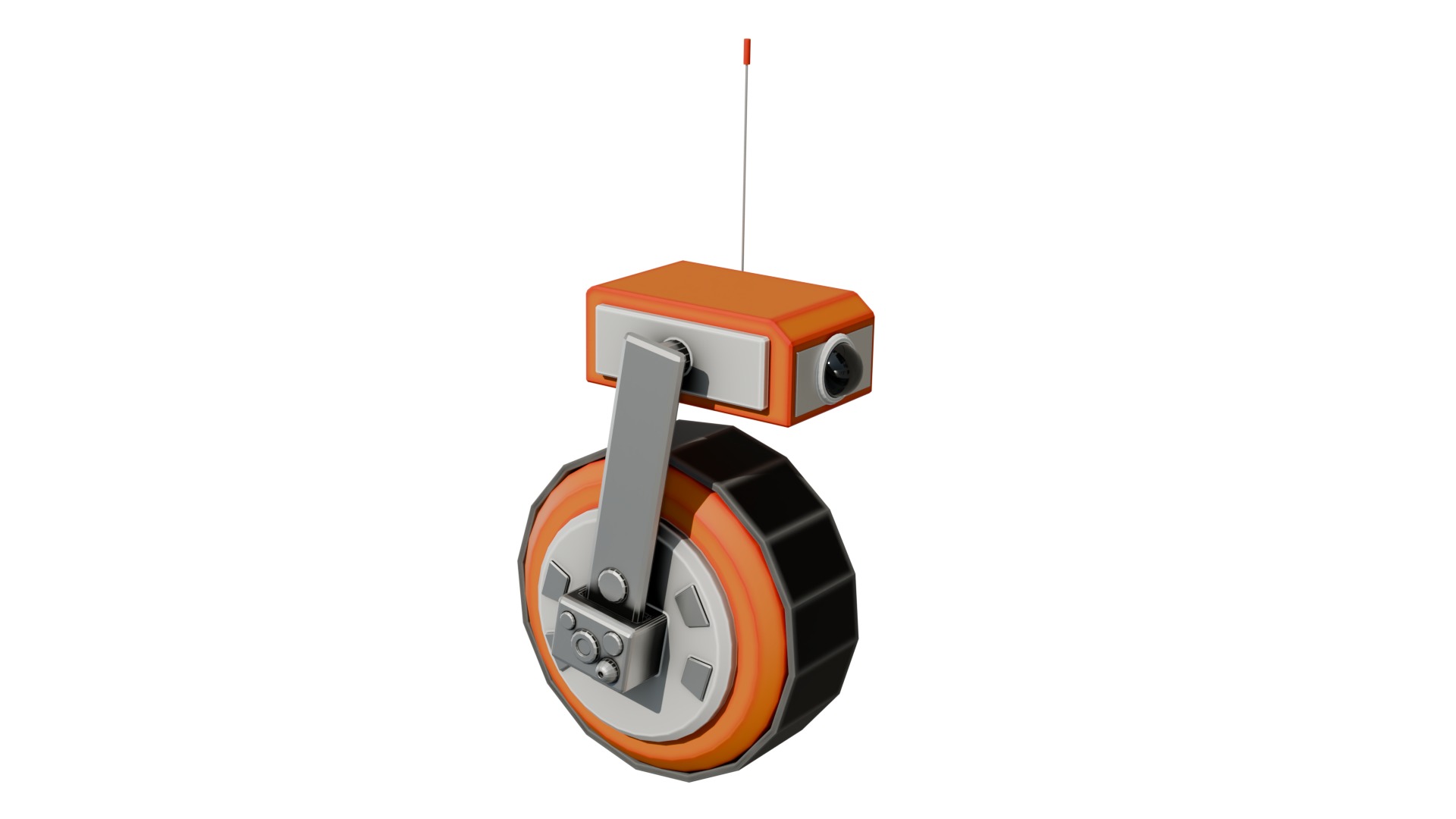 Wheel-robot Low-poly 3D model_6