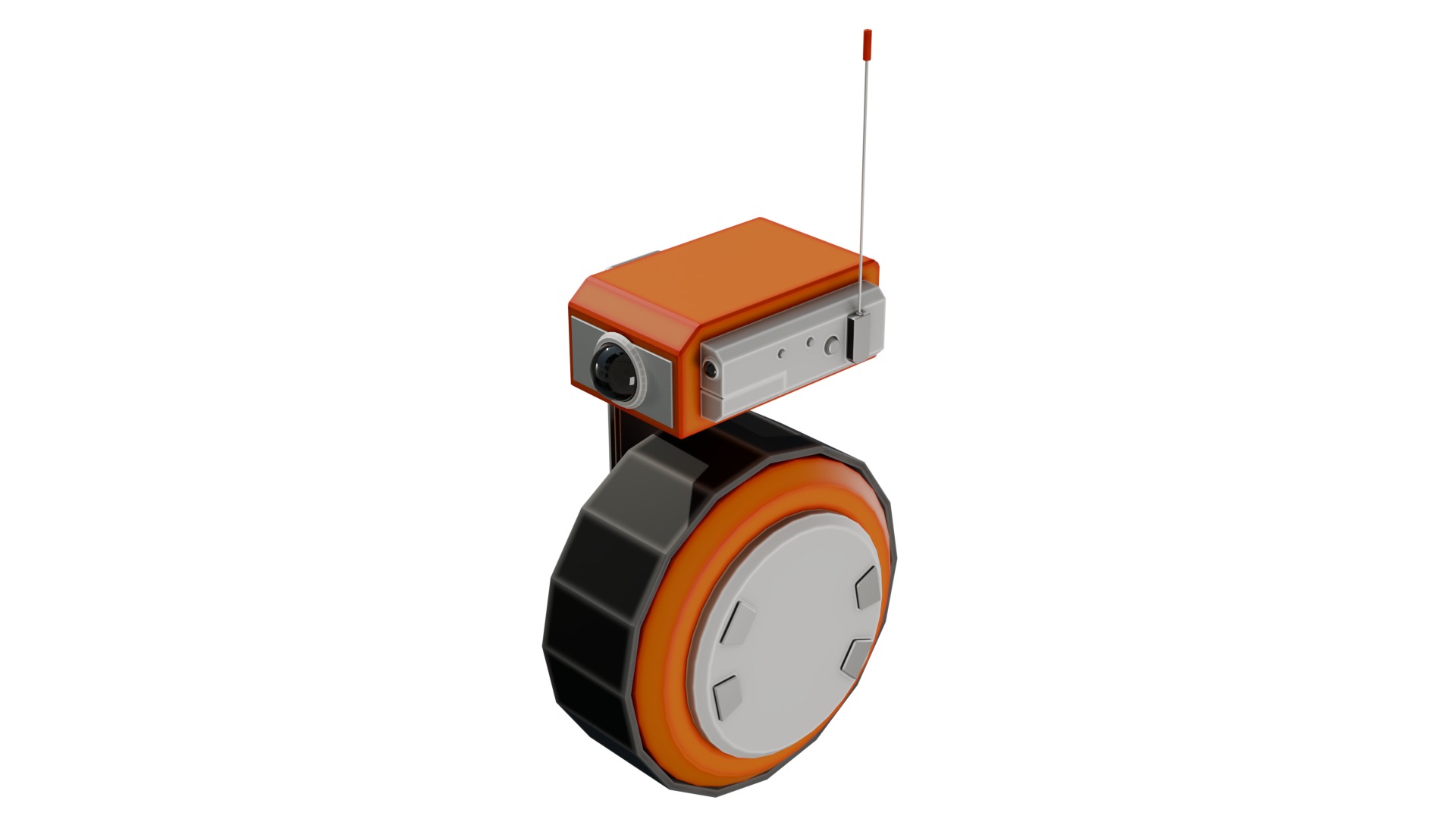 Wheel-robot Low-poly 3D model_5