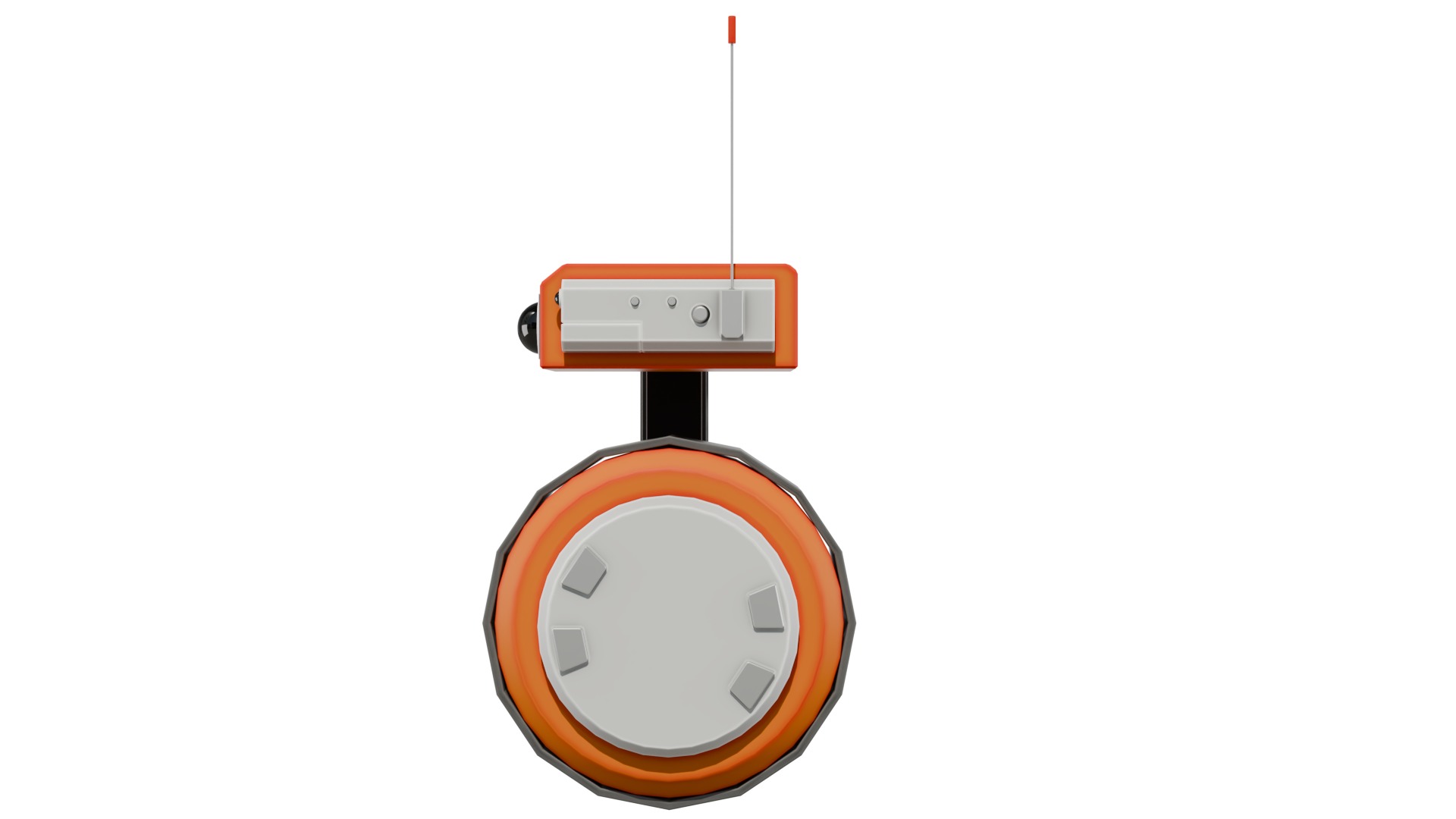 Wheel-robot Low-poly 3D model_8