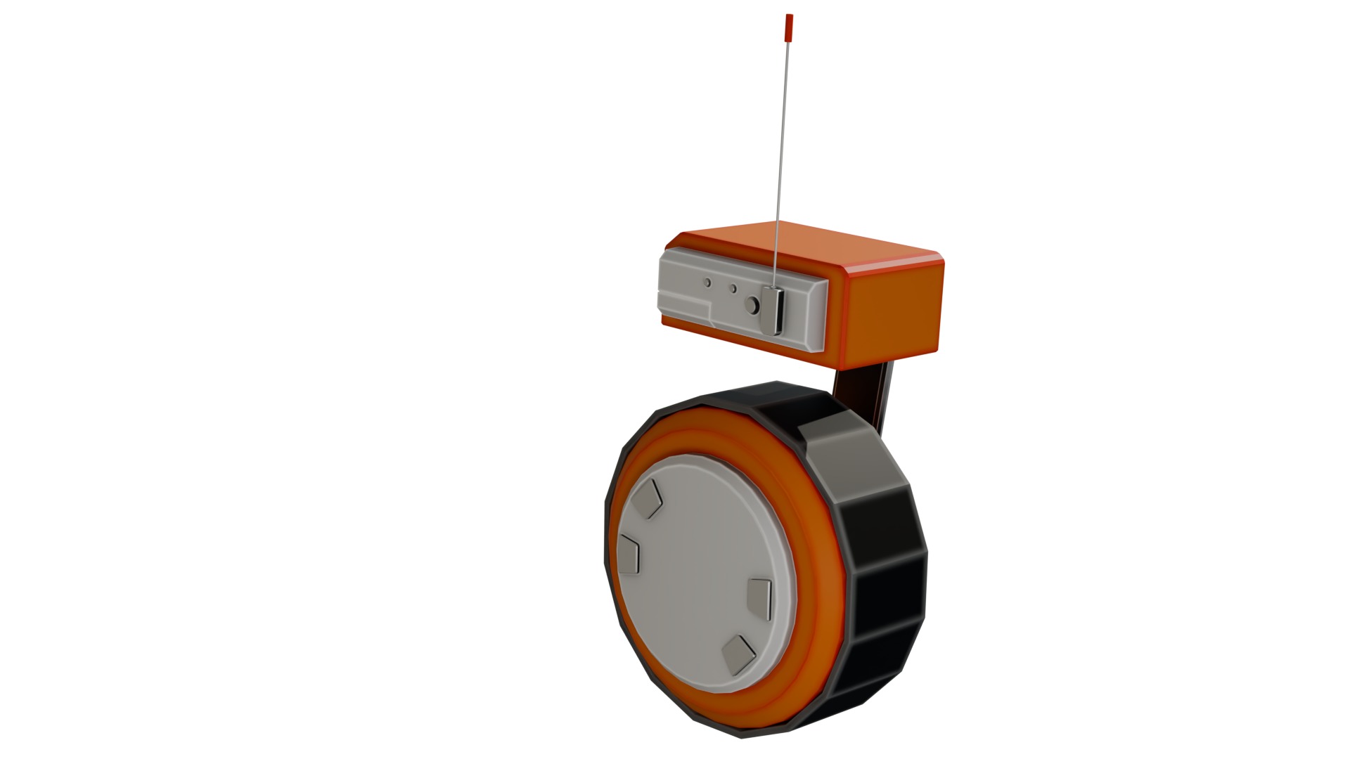 Wheel-robot Low-poly 3D model_3