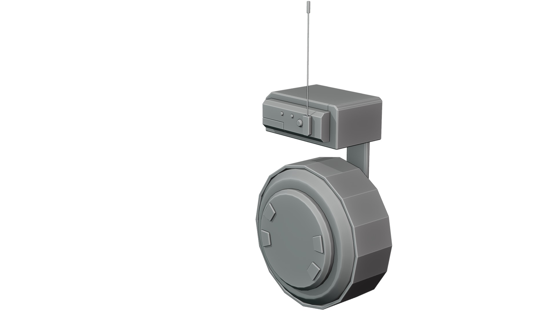 Wheel-robot Low-poly 3D model_13