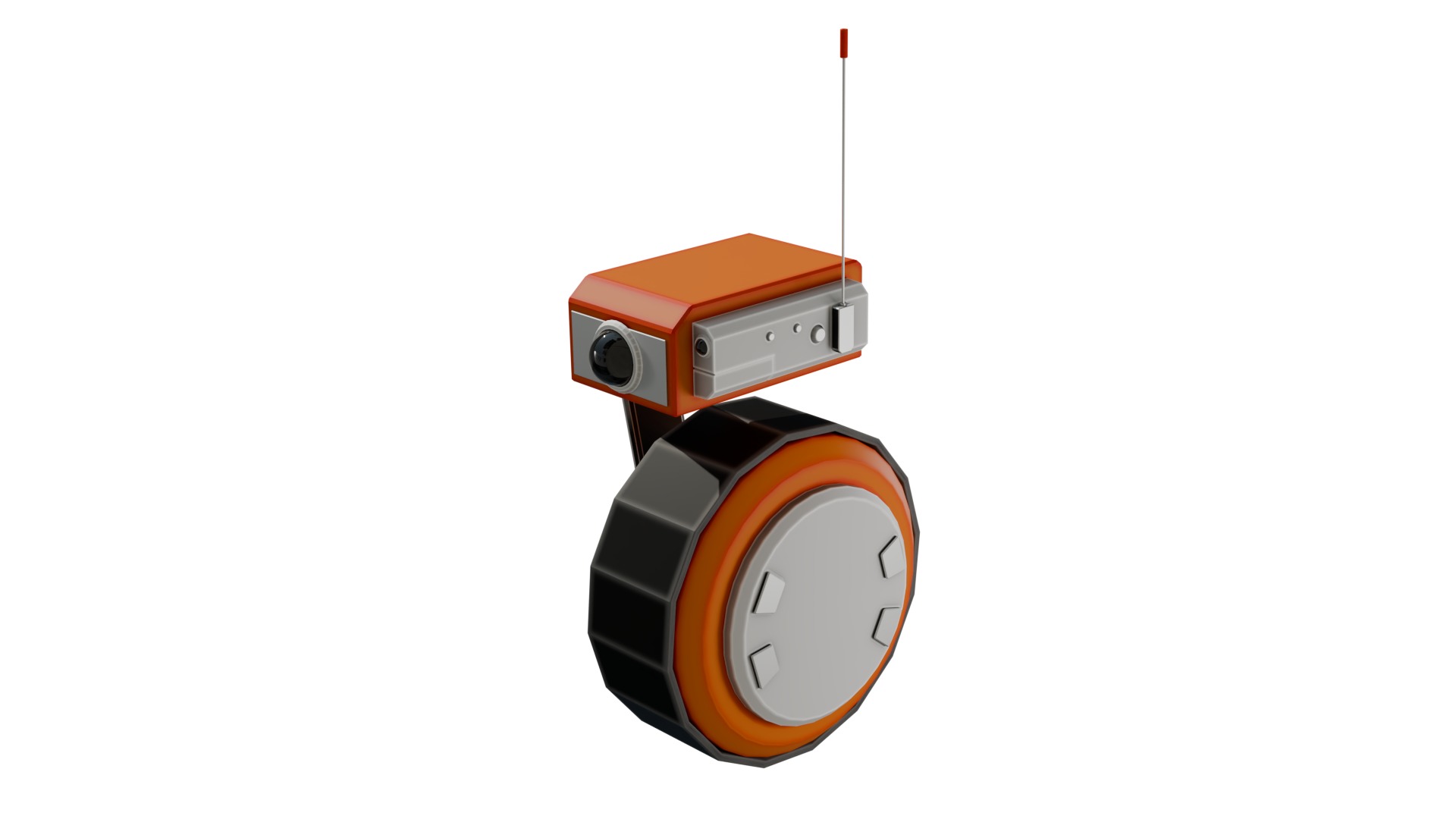 Wheel-robot Low-poly 3D model_7