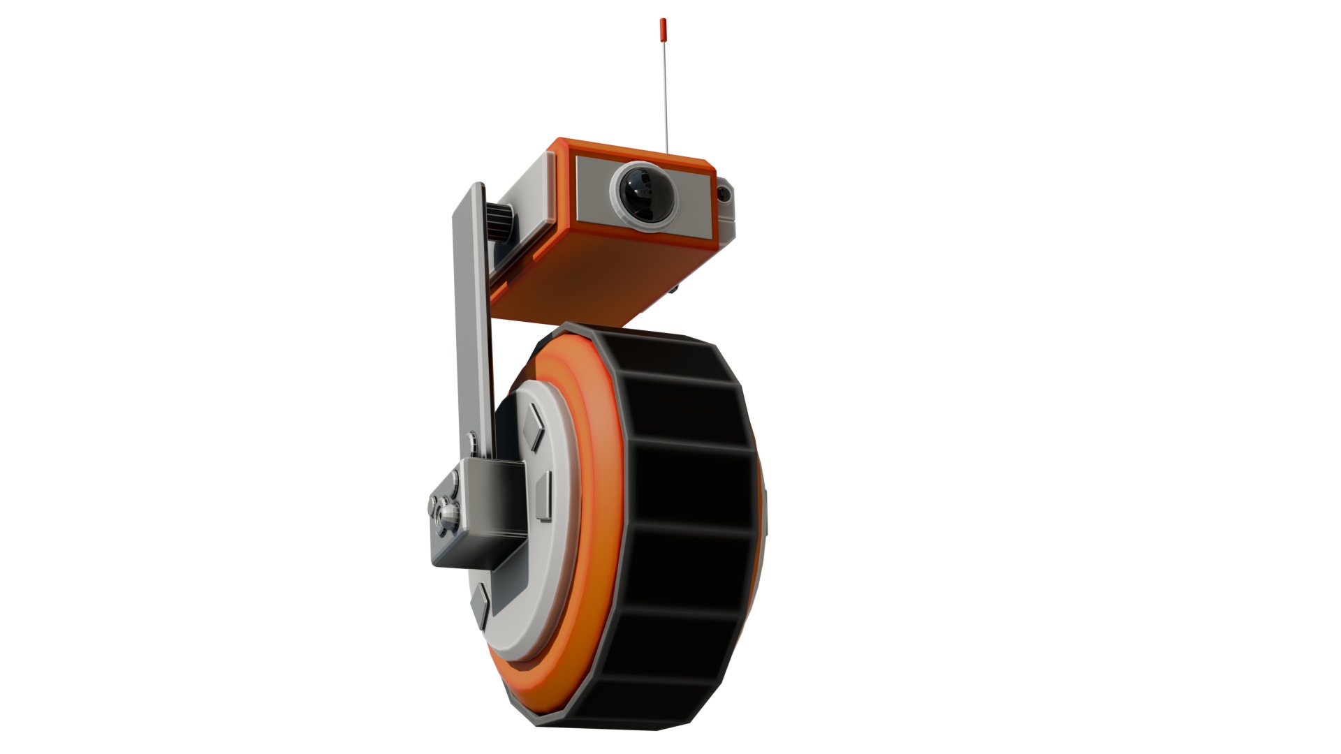 Wheel-robot Low-poly 3D model_2