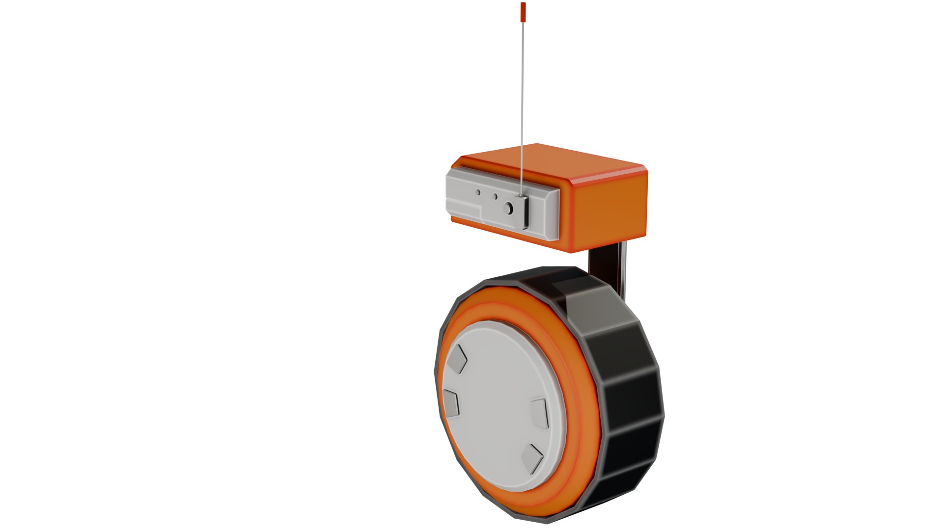 Wheel-robot Low-poly 3D model_4