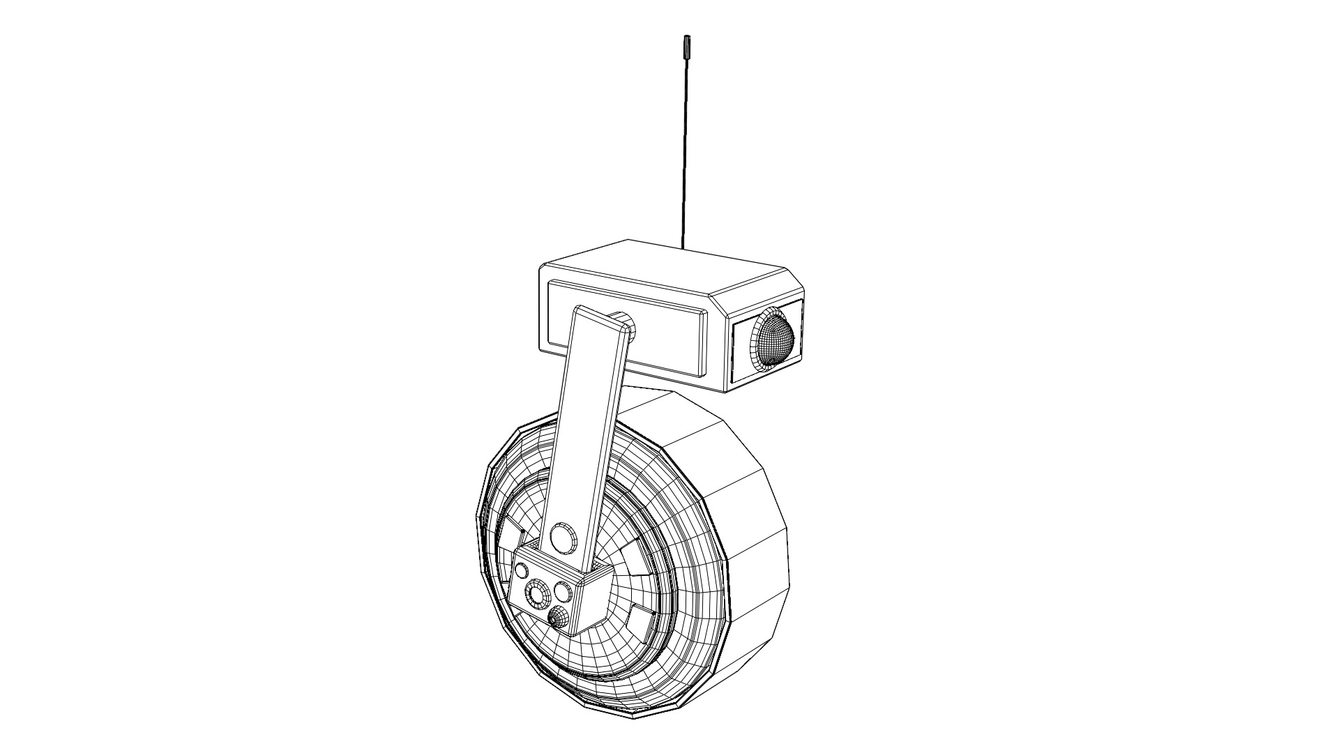 Wheel-robot Low-poly 3D model_17