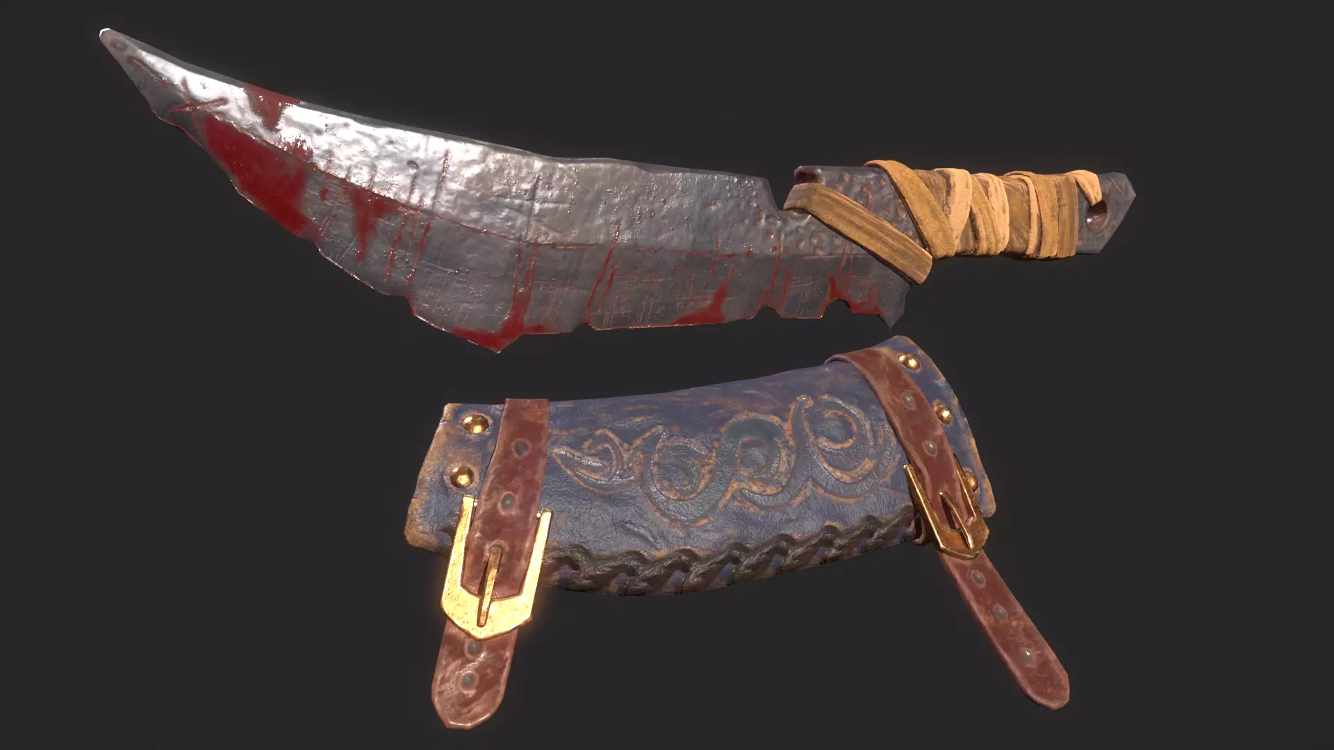 Viking Dagger Low-poly 3D model