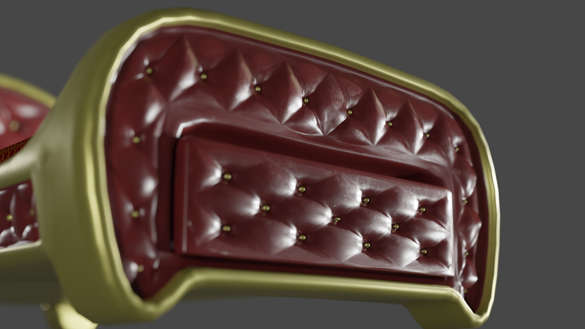 Rigged Red Quilted Bed 3D model_3
