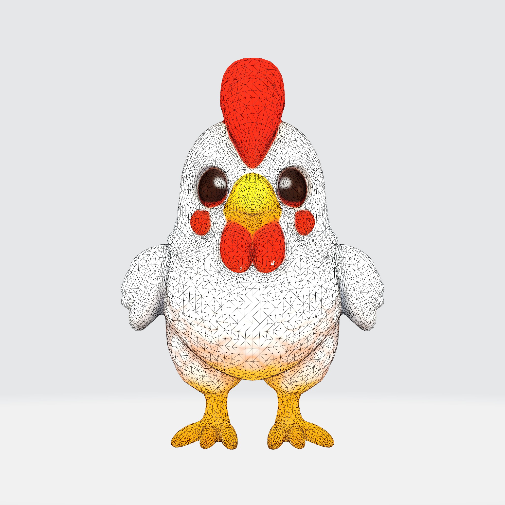 Cartoon Chicken 3D model_4