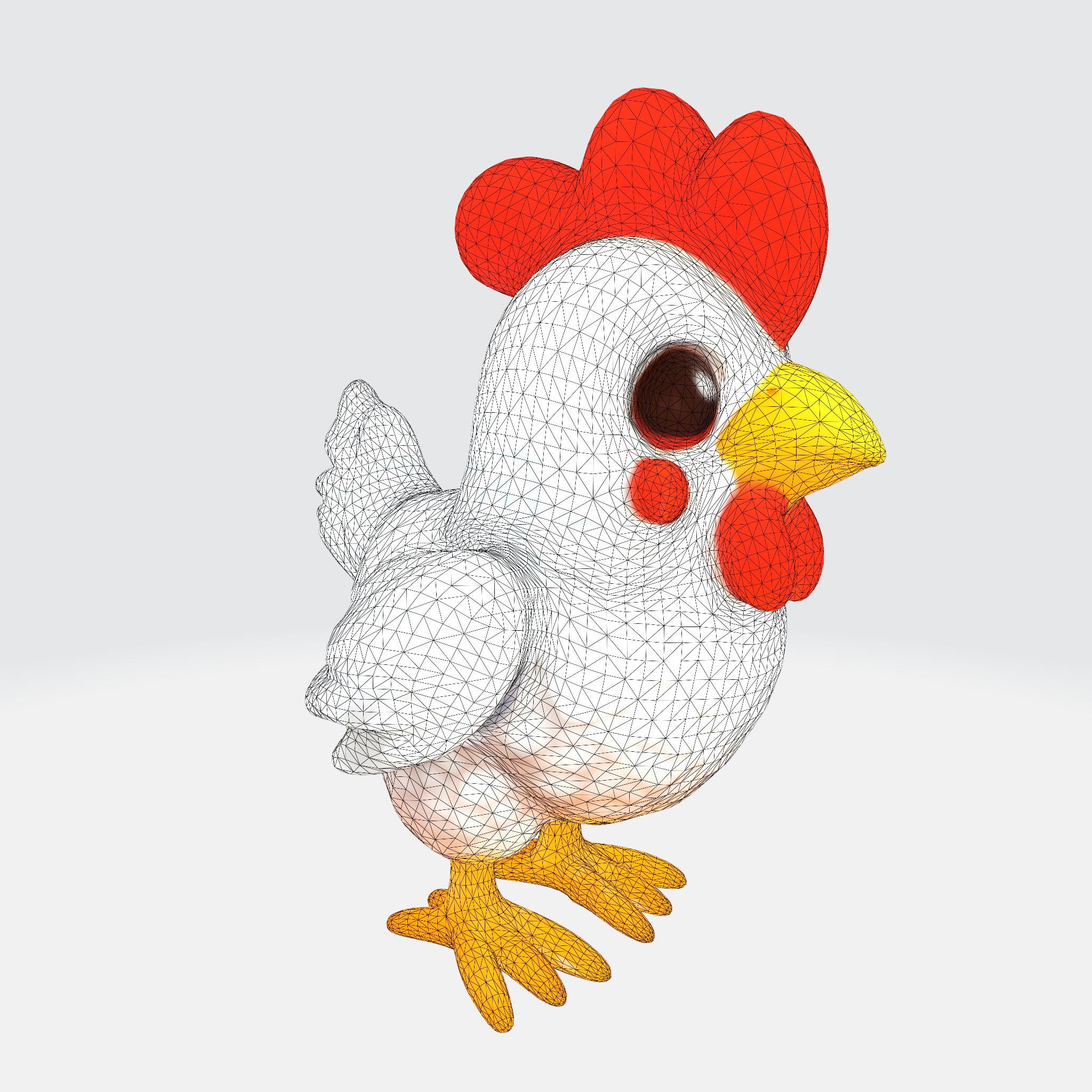 Cartoon Chicken 3D model_6