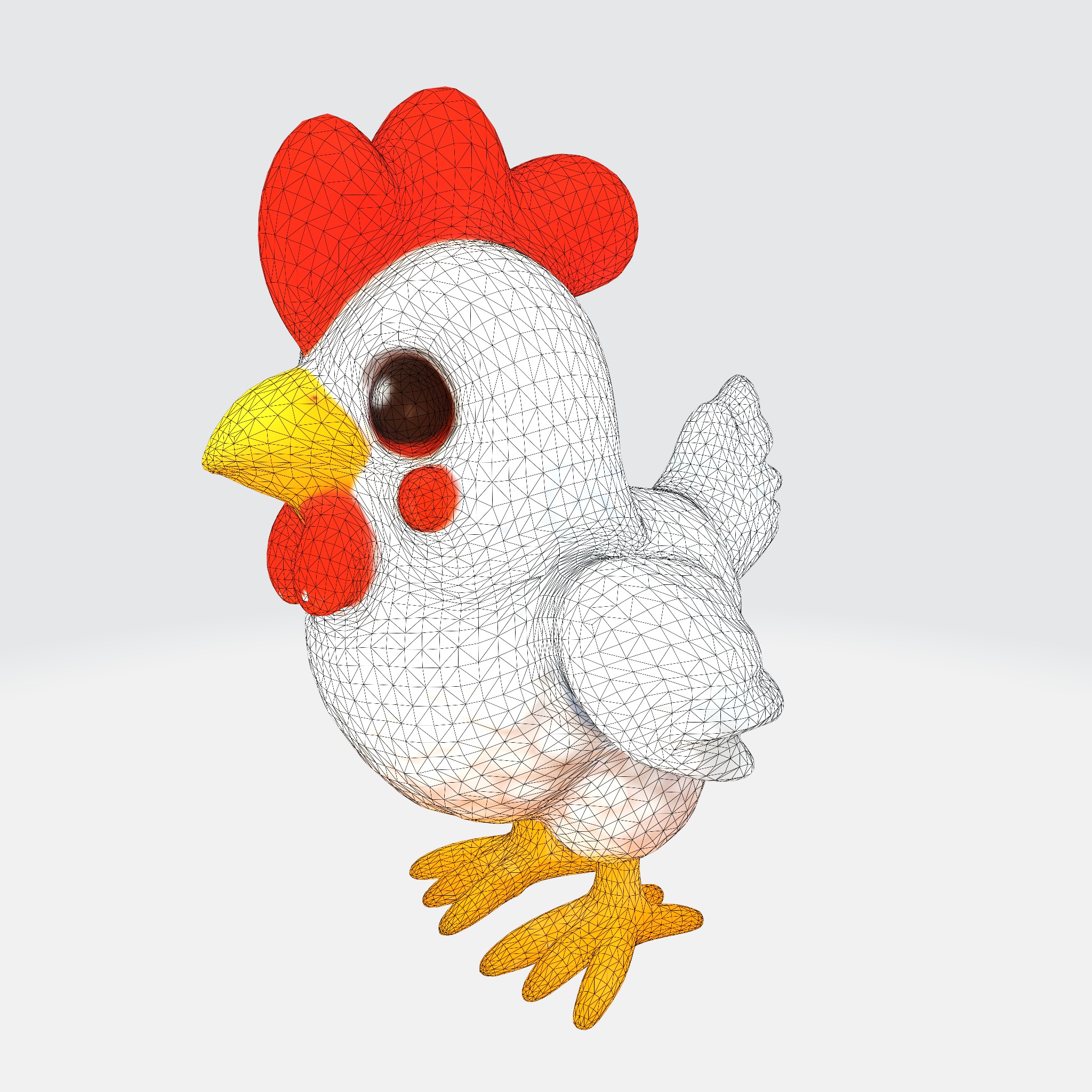 Cartoon Chicken 3D model_5