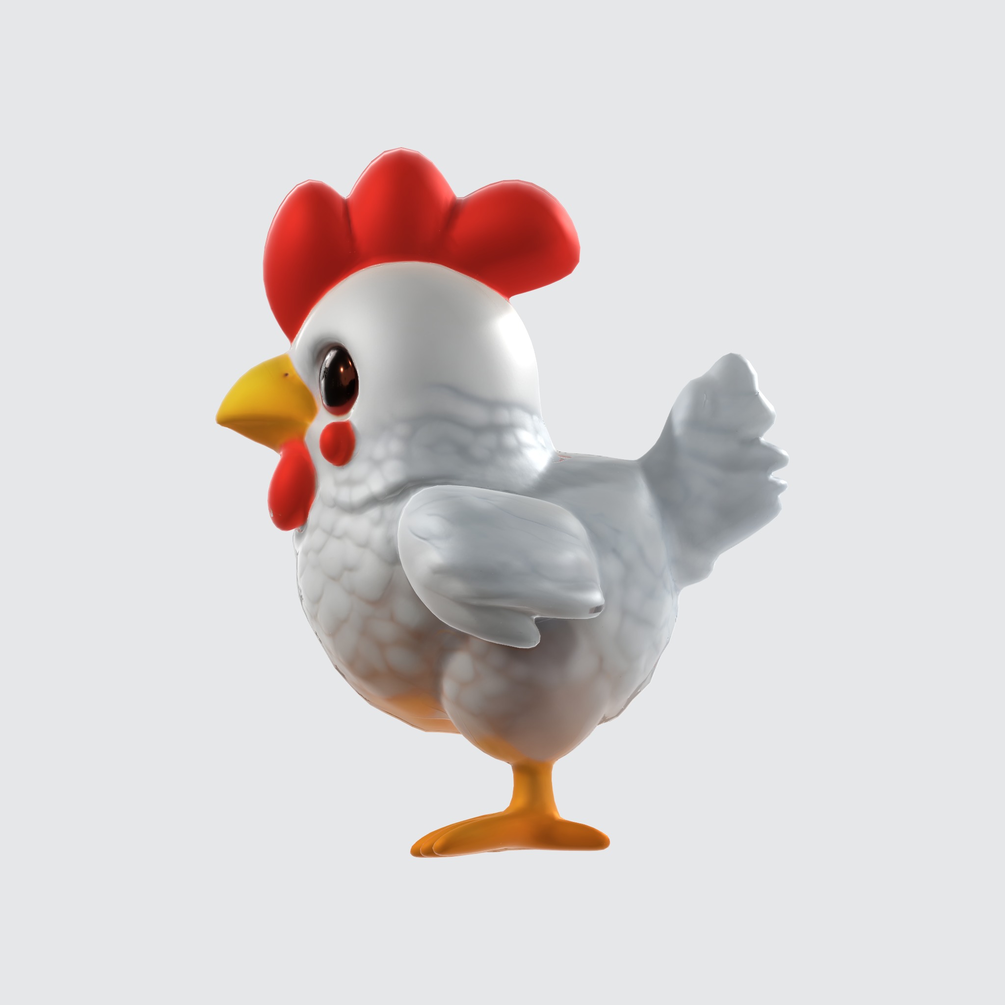 Cartoon Chicken 3D model_1