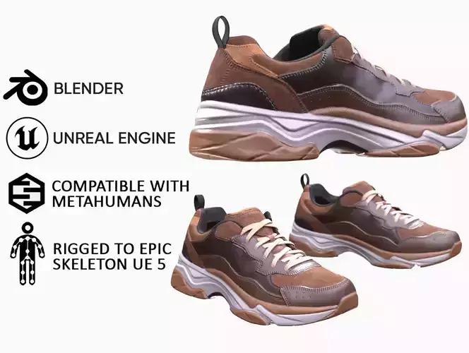 Sneakers 9 - All MH Bodies and UE5 Skeletons - Rigged