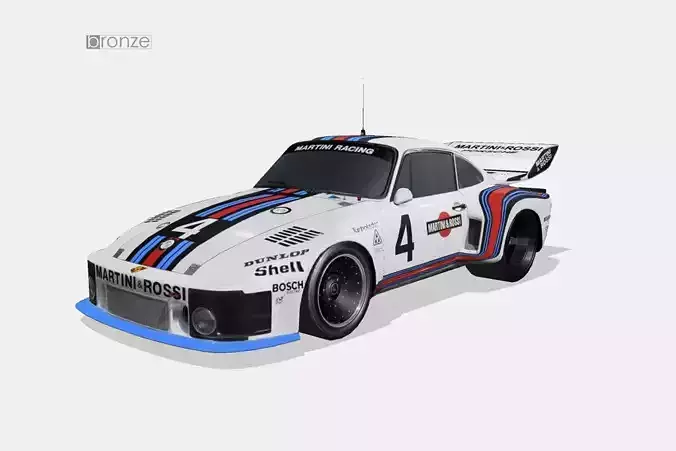 Porsche 935 001 1976 Low-poly 3D model