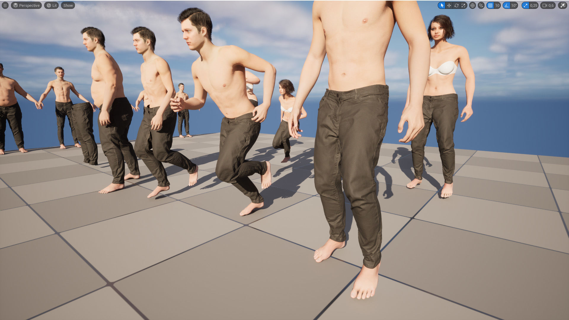 Pants 5 - All MH Bodies and UE5 Skeletons - Rigged Low-poly 3D model_13