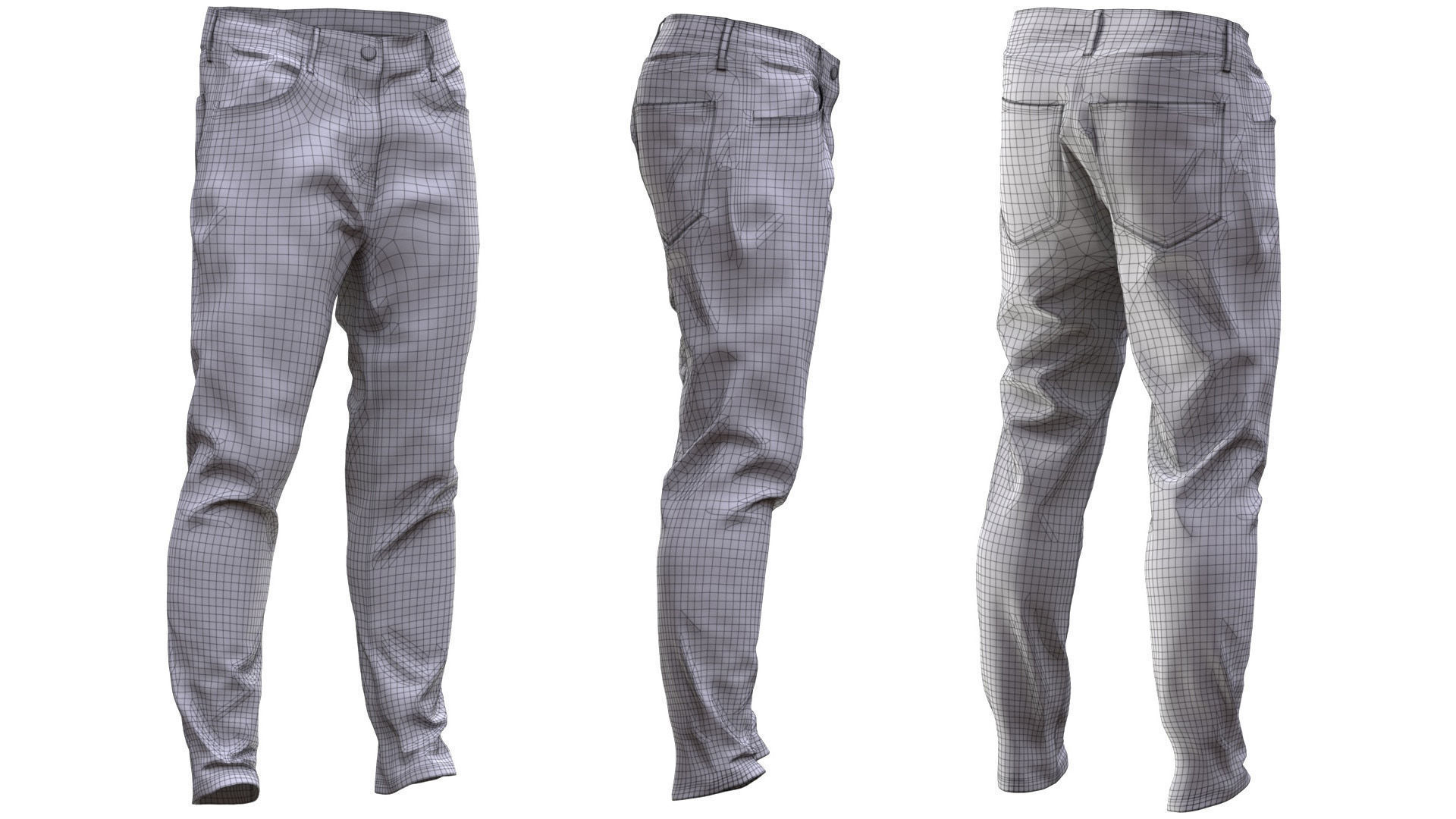 Pants 5 - All MH Bodies and UE5 Skeletons - Rigged Low-poly 3D model_18