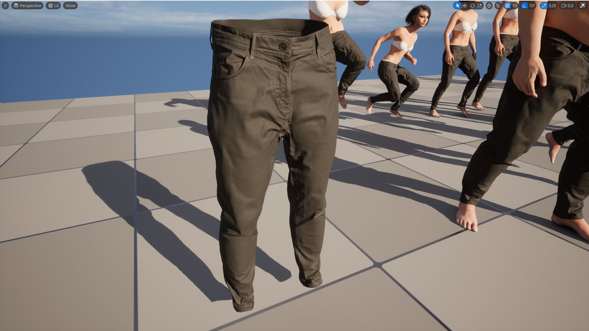 Pants 5 - All MH Bodies and UE5 Skeletons - Rigged Low-poly 3D model_17