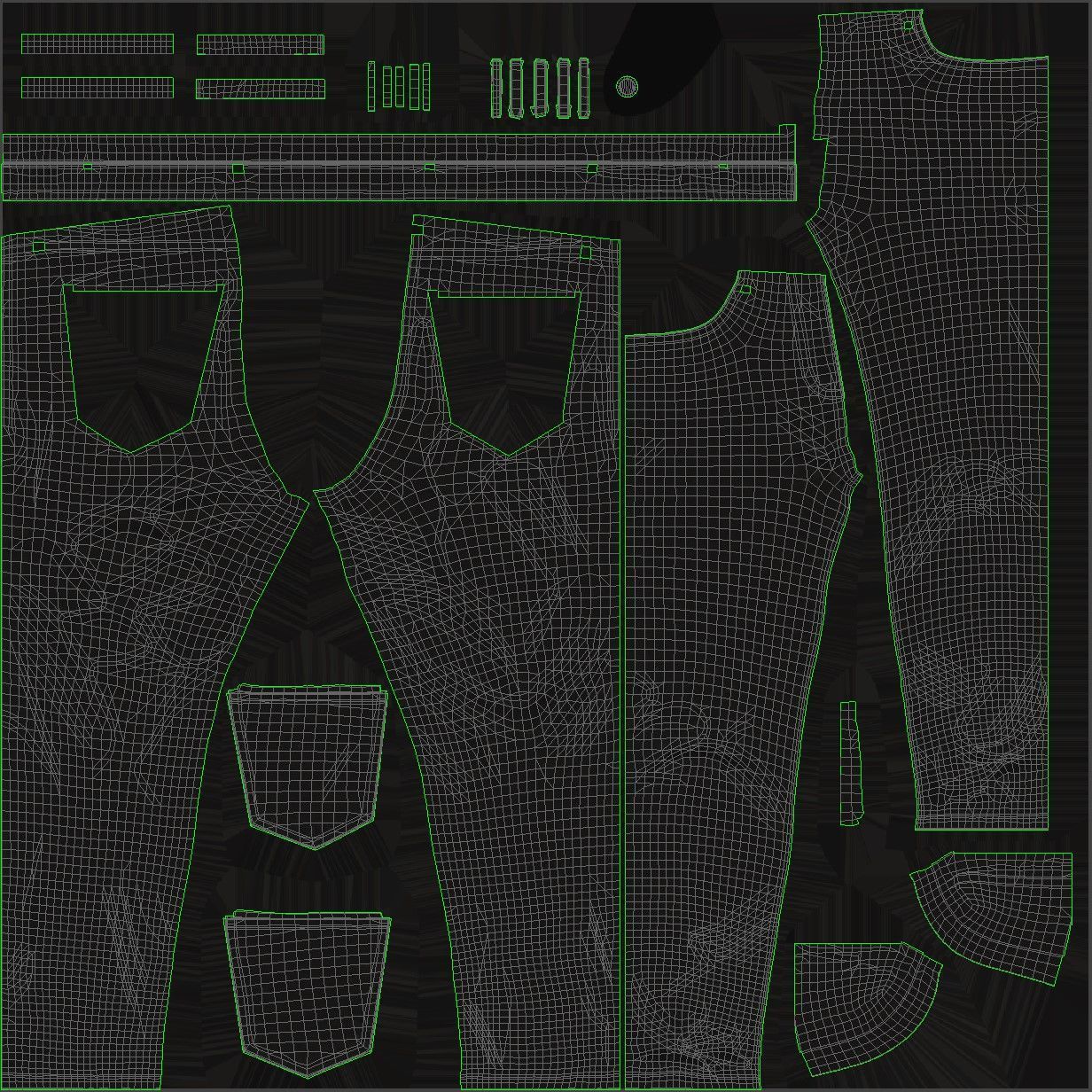 Pants 5 - All MH Bodies and UE5 Skeletons - Rigged Low-poly 3D model_19