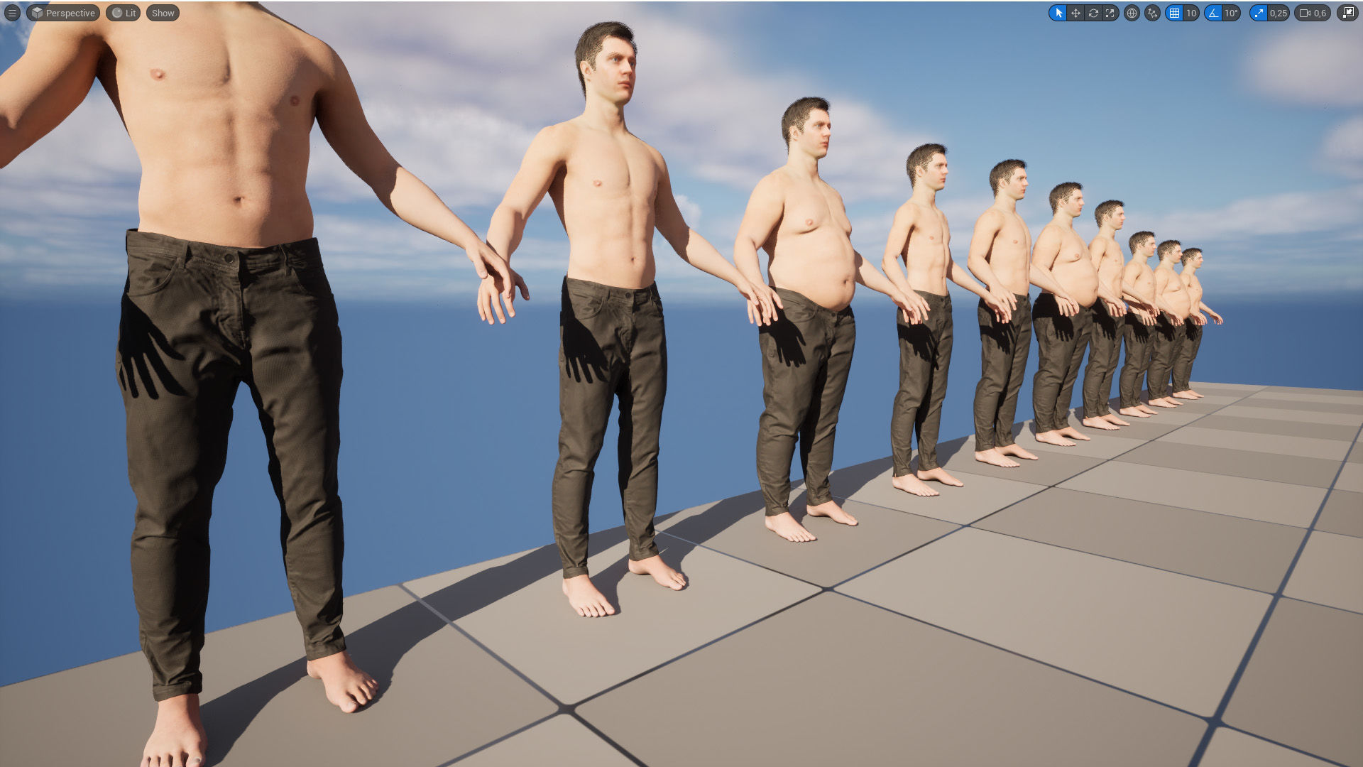 Pants 5 - All MH Bodies and UE5 Skeletons - Rigged Low-poly 3D model_14