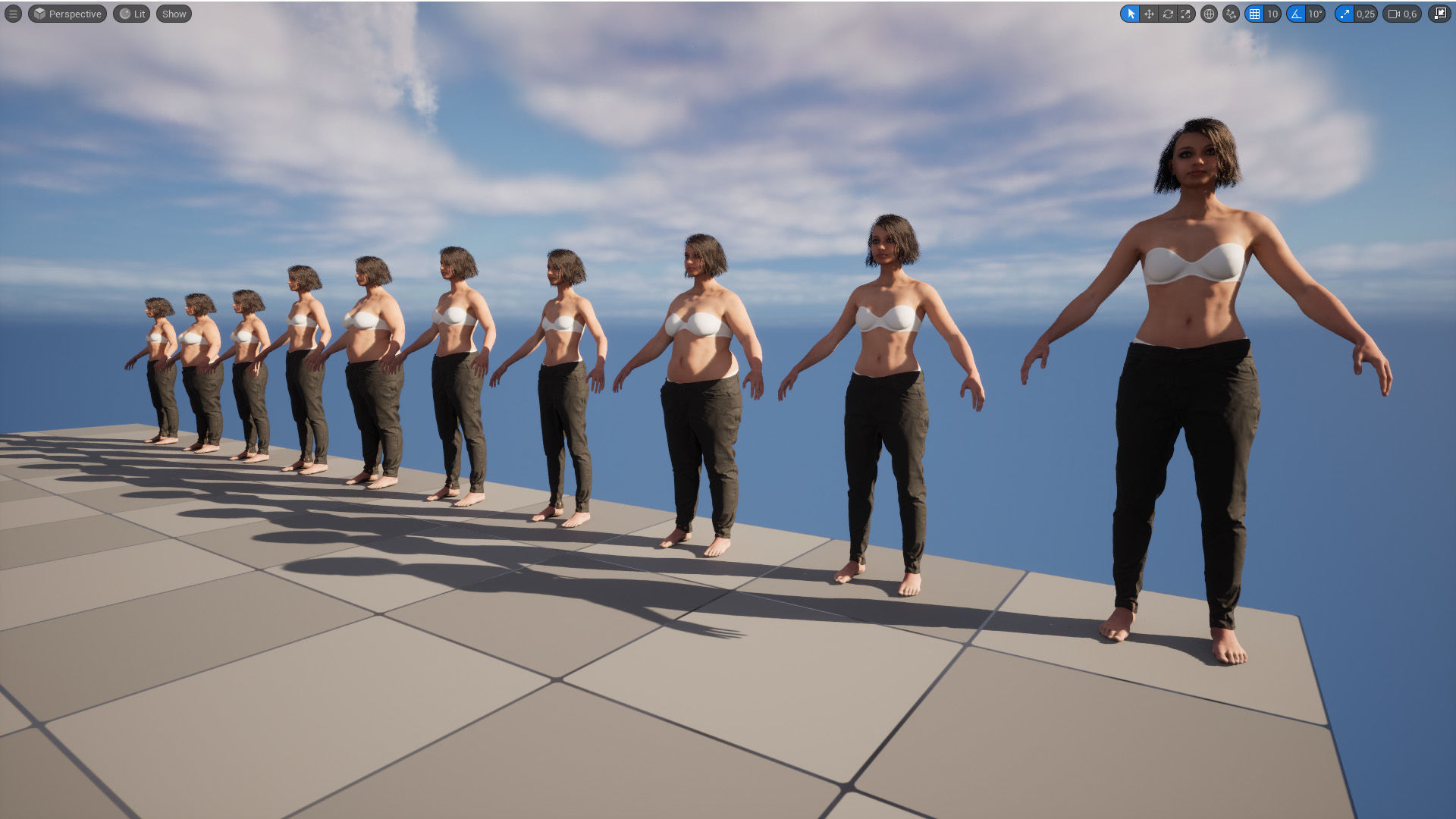 Pants 5 - All MH Bodies and UE5 Skeletons - Rigged Low-poly 3D model_15