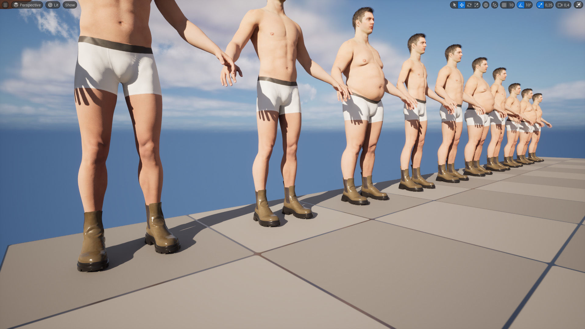 Boots 59 - All MH Bodies and UE5 Skeletons - Rigged Low-poly 3D model_16