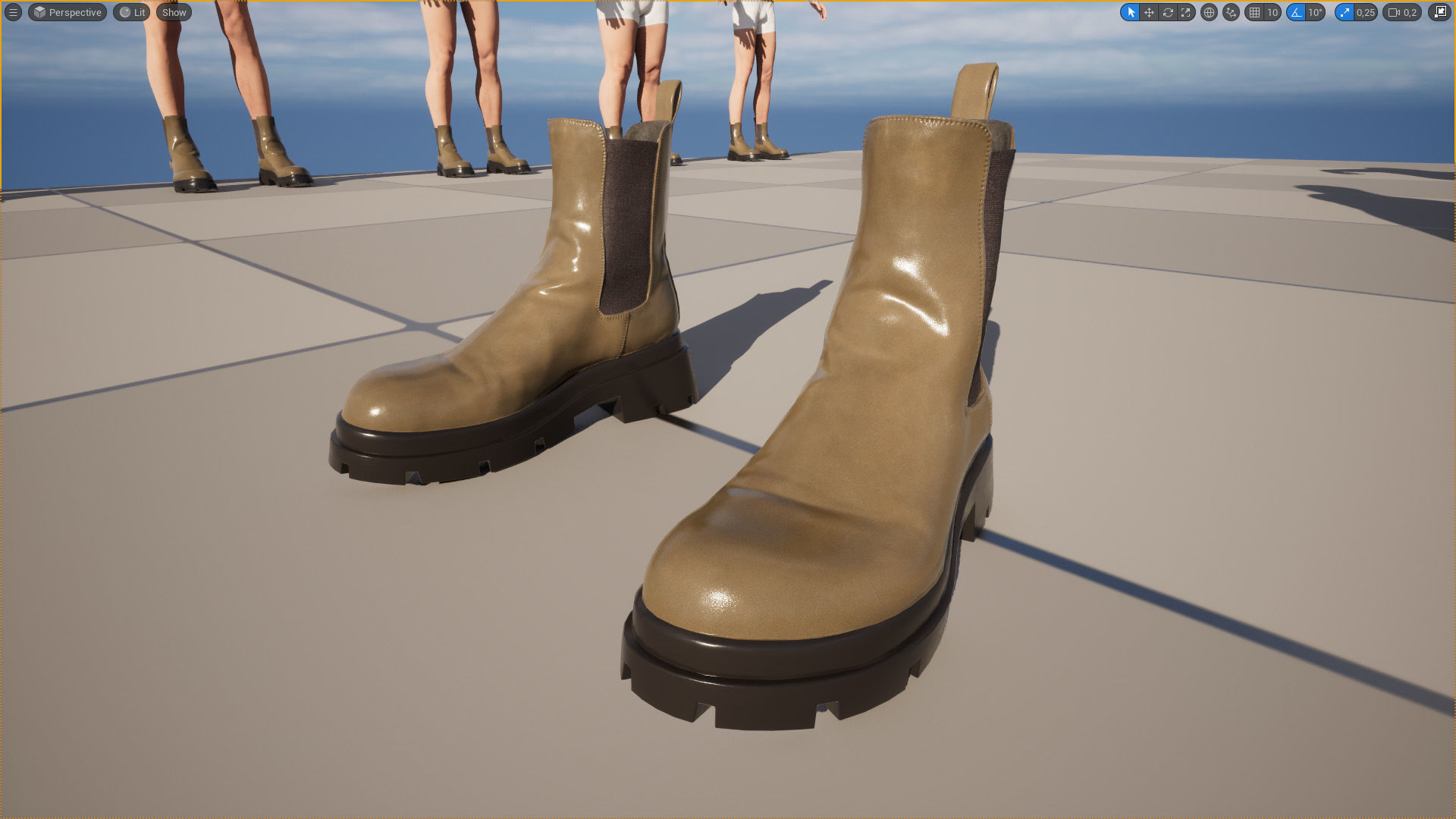 Boots 59 - All MH Bodies and UE5 Skeletons - Rigged Low-poly 3D model_19