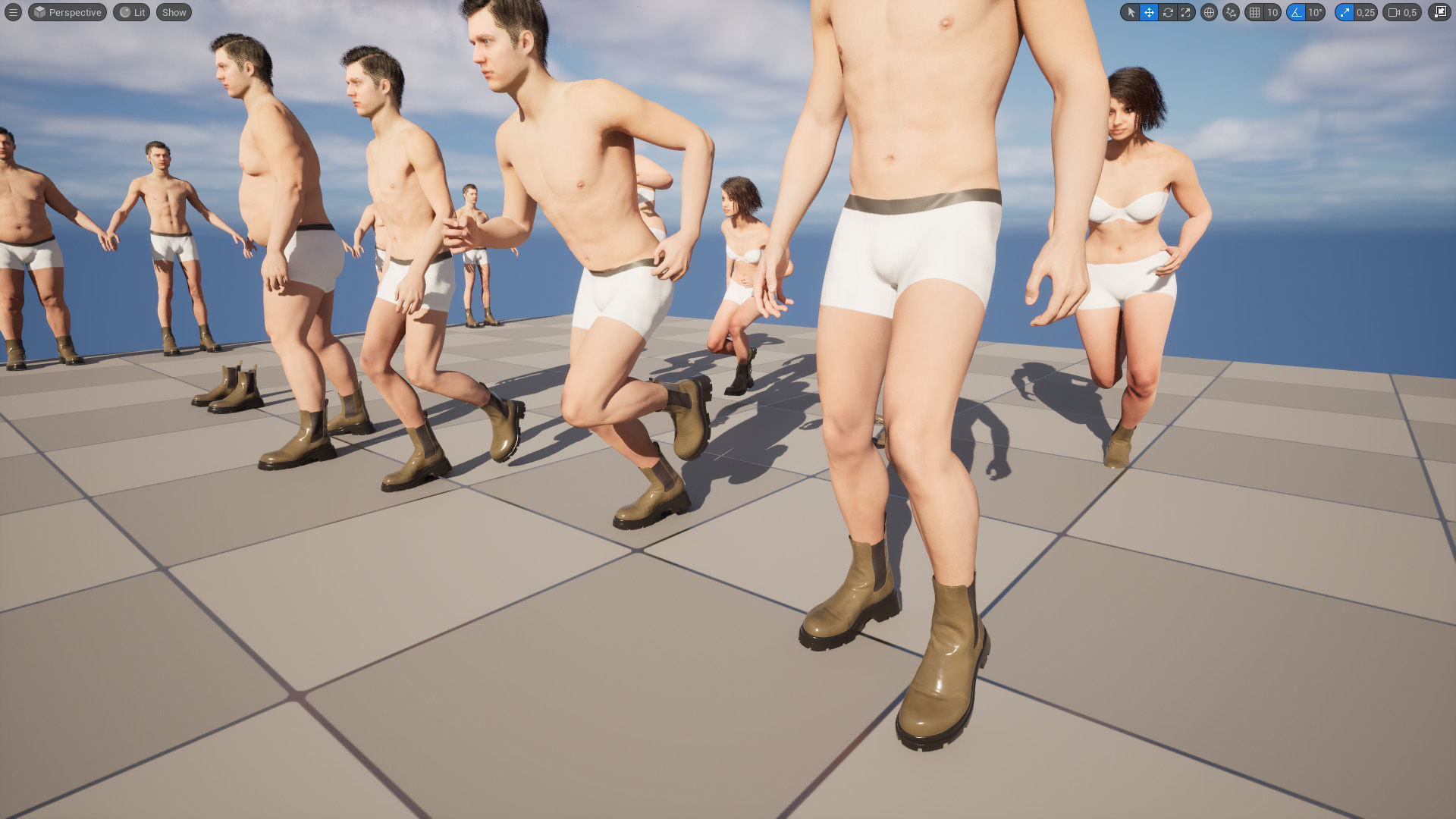 Boots 59 - All MH Bodies and UE5 Skeletons - Rigged Low-poly 3D model_15