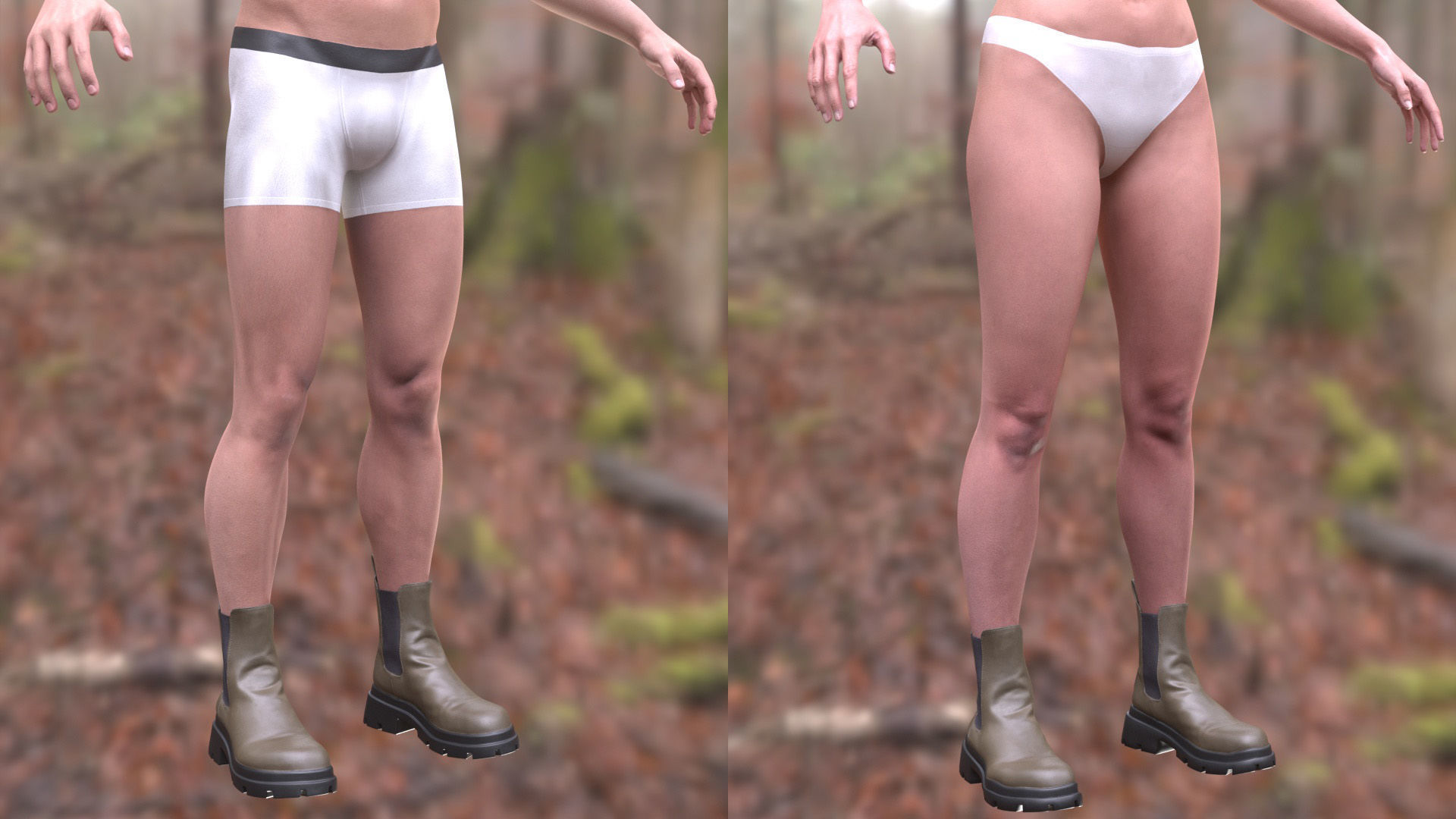 Boots 59 - All MH Bodies and UE5 Skeletons - Rigged Low-poly 3D model_6