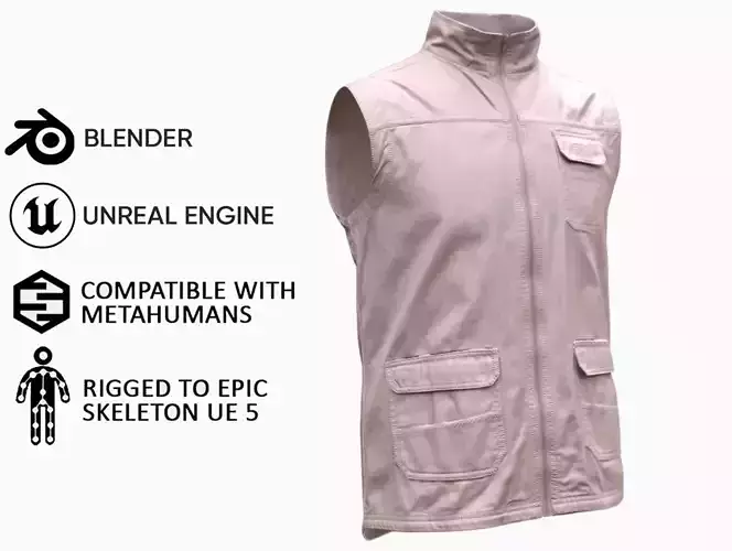 Vest 57 - All MH Bodies and UE5 Skeletons - Rigged